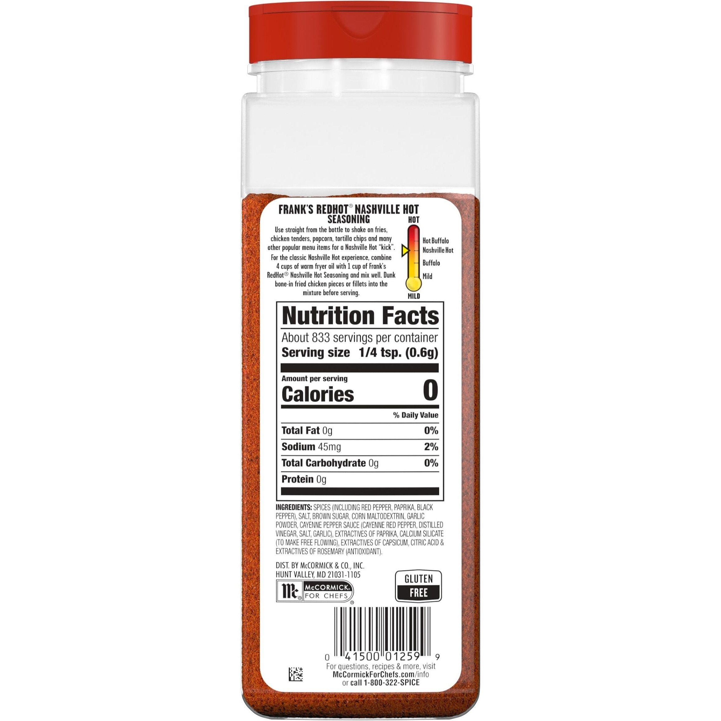 Frank's Redhot Nashville Hot Seasoning, 17.64 Oz