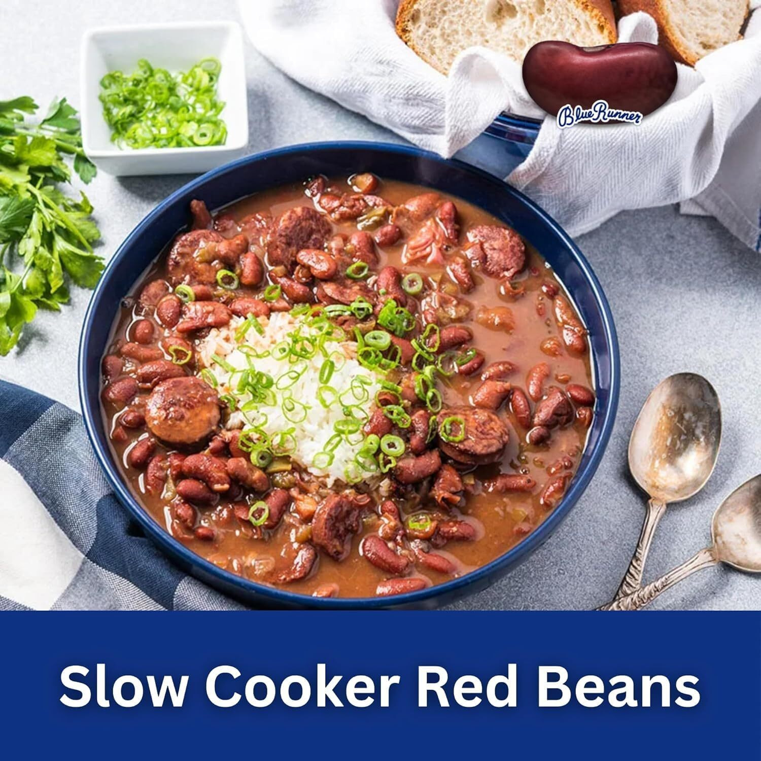 Blue Runner-Creole Cream Style Red Beans 16 Oz Can (Pack Of 12)-No Salt Added-Slow Cooked And Authentic Creole Kidney Beans