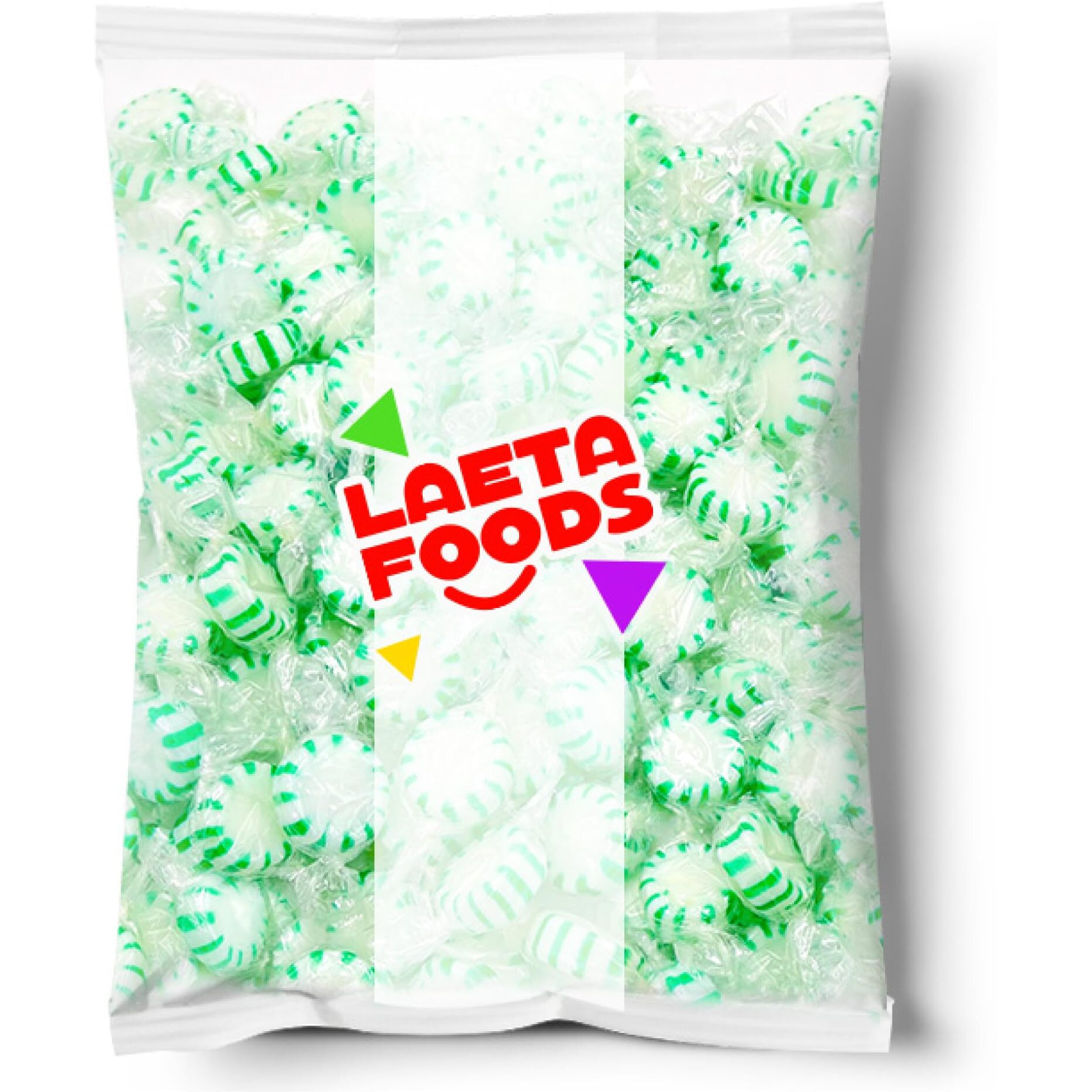 Laetafood Arcor Sugar-Free Spearmint Starlight Hard Candy (1 Pound Bag - Approx. 85 Count)