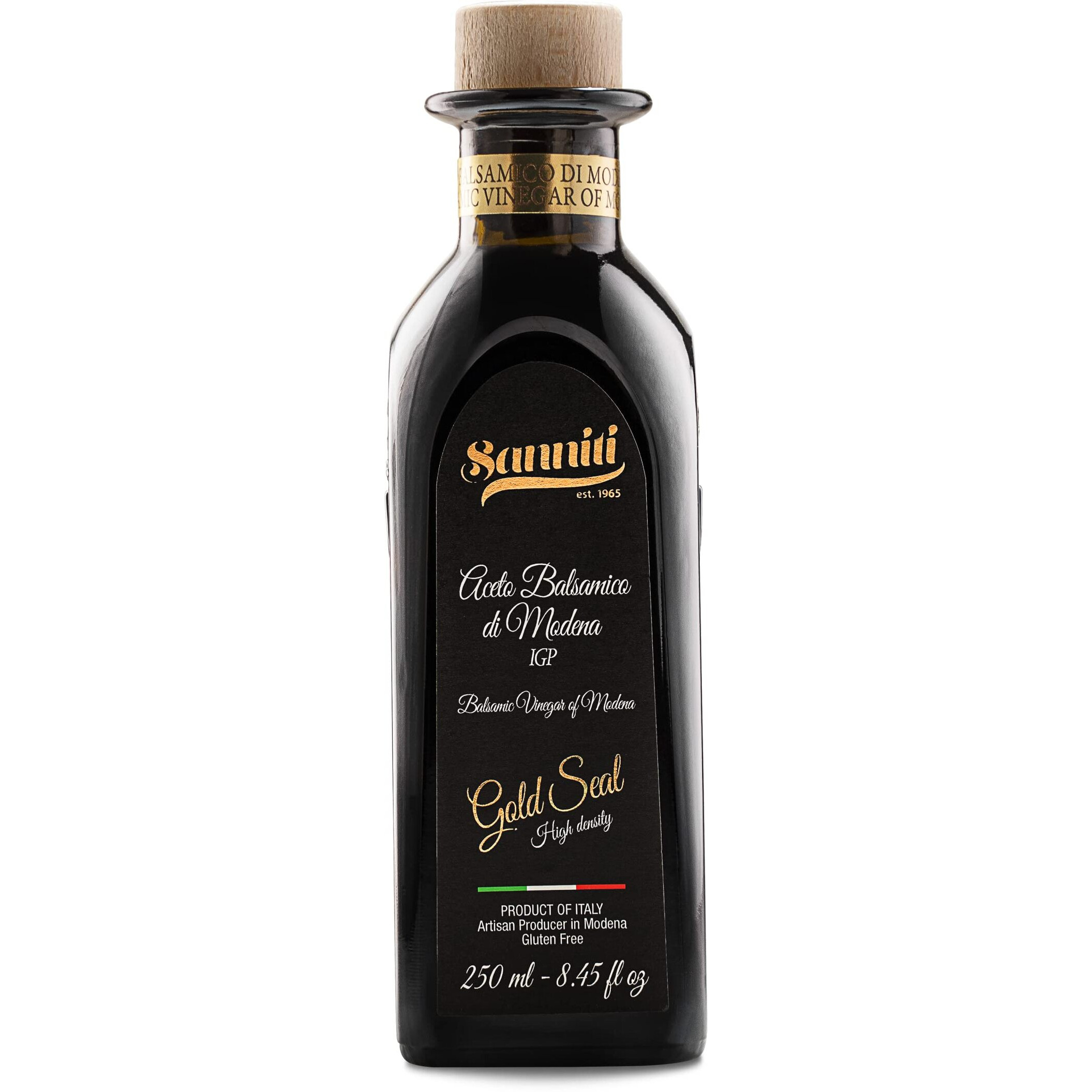 Sanniti Premium Aged High Density Gold Seal Balsamic Vinegar Of Modena Aceto Balsamico Igp, 250 Ml