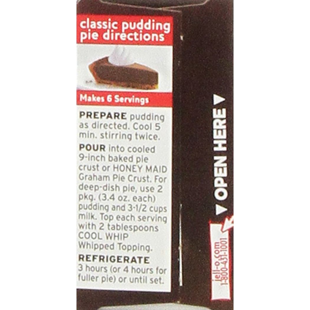 Jell-O Chocolate Fudge Cook & Serve Pudding & Pie Filling 3.4-Oz (Pack Of 4)