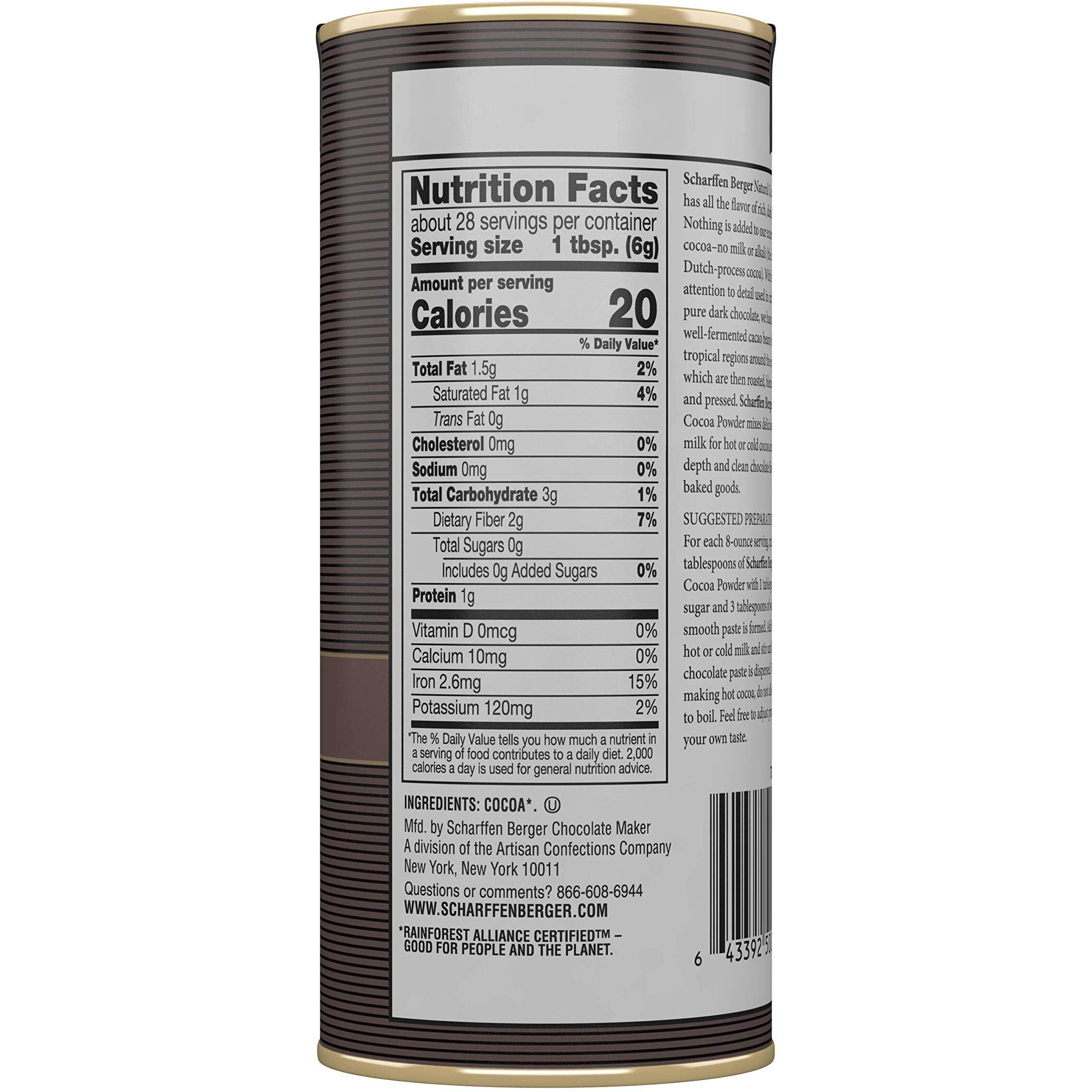 Scharffen Berger Natural Unsweetened Cocoa Powder, 6 Oz