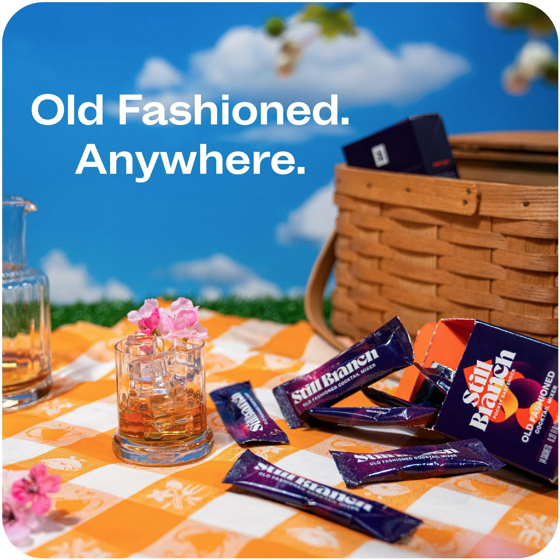 Still Branch Single-Serve Old Fashioned Mix Cocktail Syrup - Handcrafted Cocktail Mixer With Real Bitters, Italian Cherry, Sorghum, Maple And Dark Brown Sugars - No Refrigeration Needed - 28 Sachets