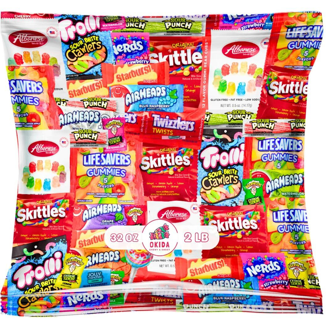 Assorted Candy Variety Pack - Individually Wrapped Party Candy Assortment - Candy For Every Occasion (32 Ounces)