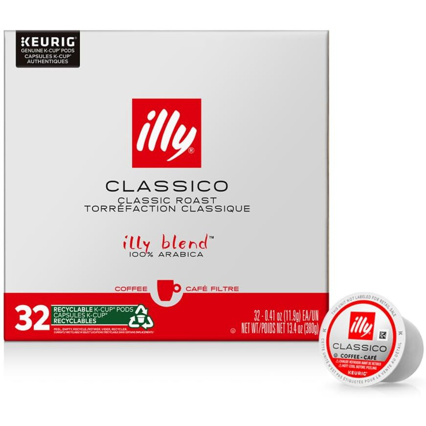 Illy Classico Roast Coffee Pods For Keurig - Caramel, Orange Blossom & Jasmine Flavors - 32 Count