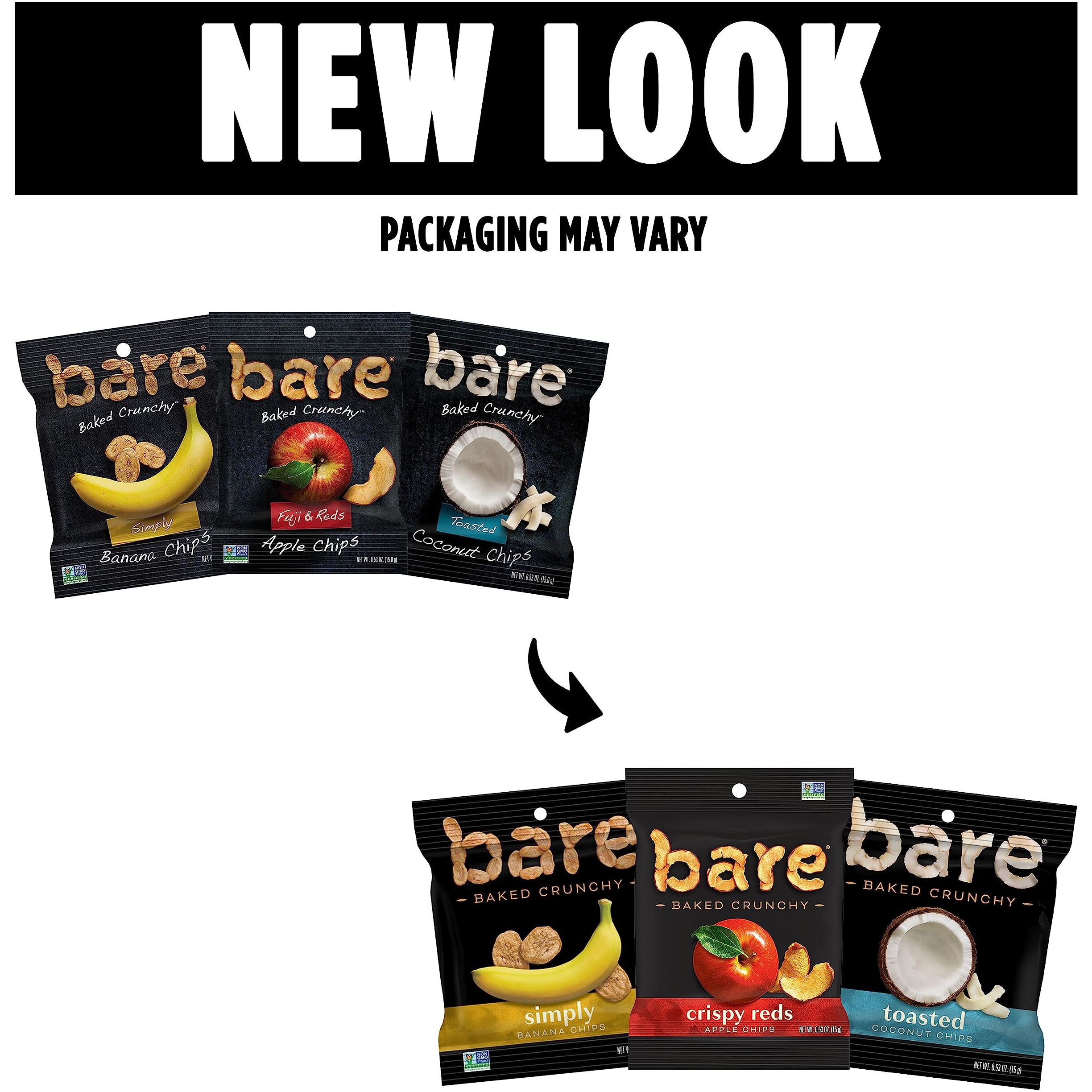 Bare Baked Crunchy, Fruit Variety Pack, 0.53 Ounce (Pack Of 16)