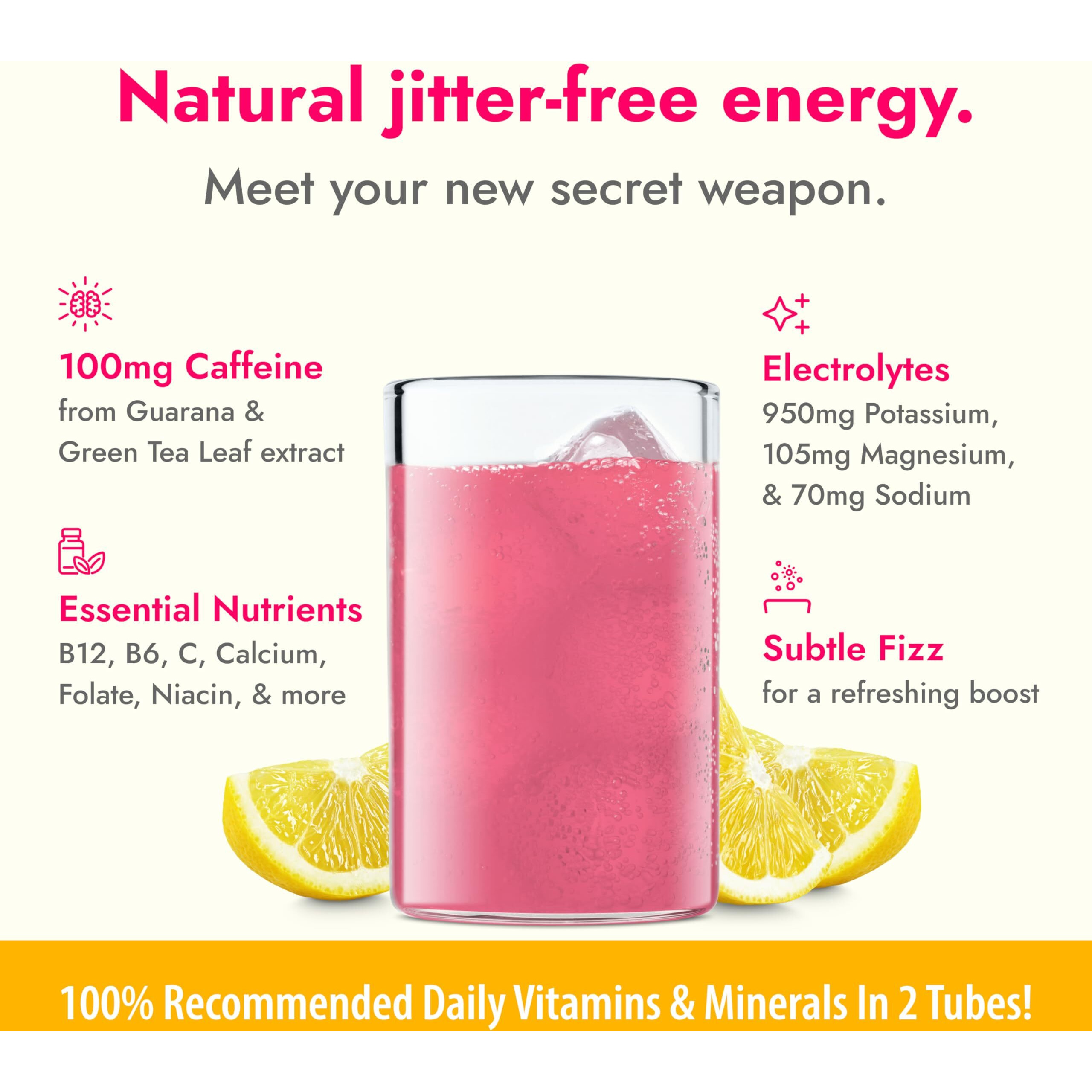 Zipfizz Daily Energy Drink Powder, Pink Lemonade, 20 Pack | 3-In-1 Sustained Energy, Rapid Hydration, And Essential Vitamins | Sugar-Free | Electrolyte Powder | Contains Vitamin B-12 & Antioxidants