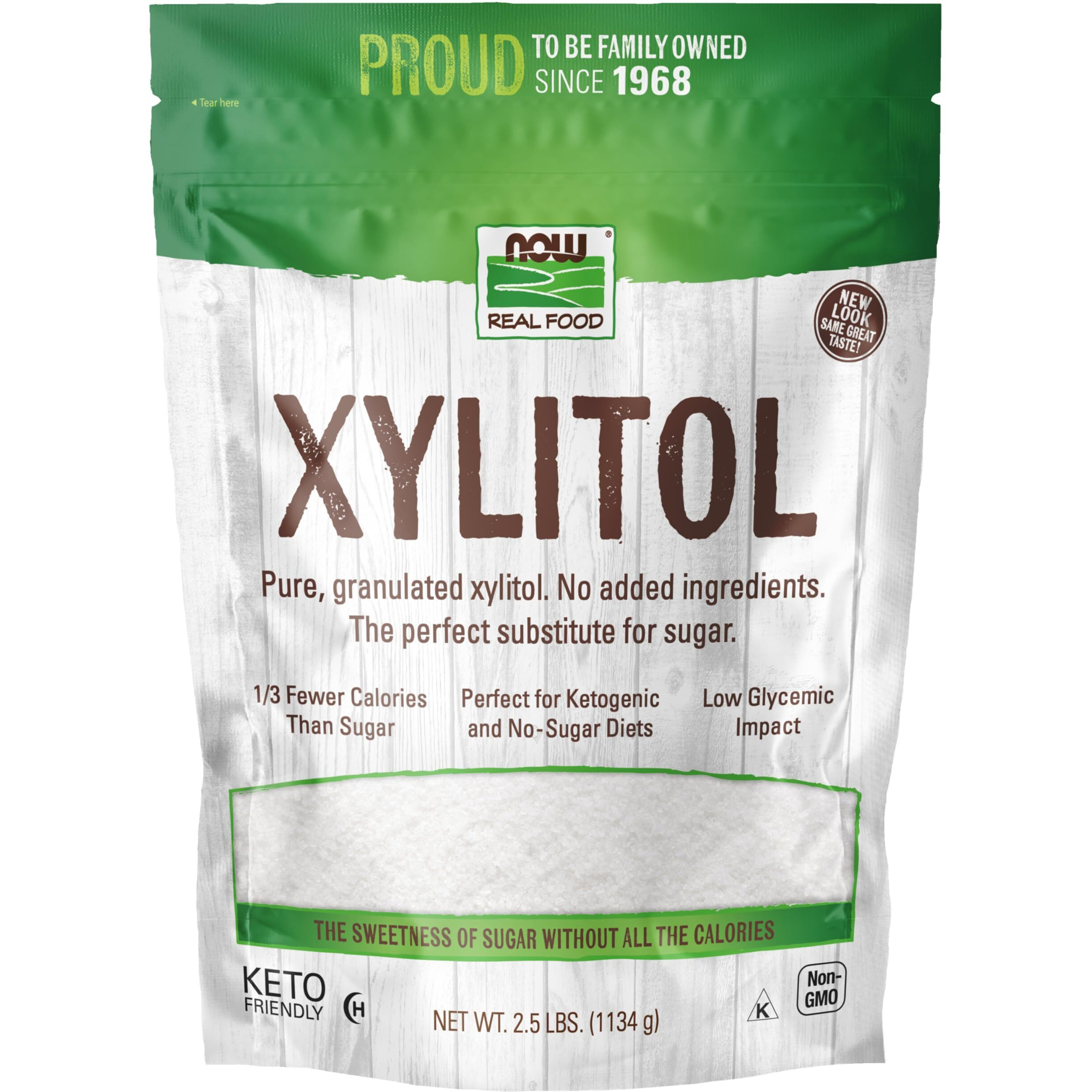 Now Foods, Xylitol, Pure With No Added Ingredients, Keto-Friendly, Low Glycemic Impact, Low Calorie, 2.5-Pound (Packaging May Vary)