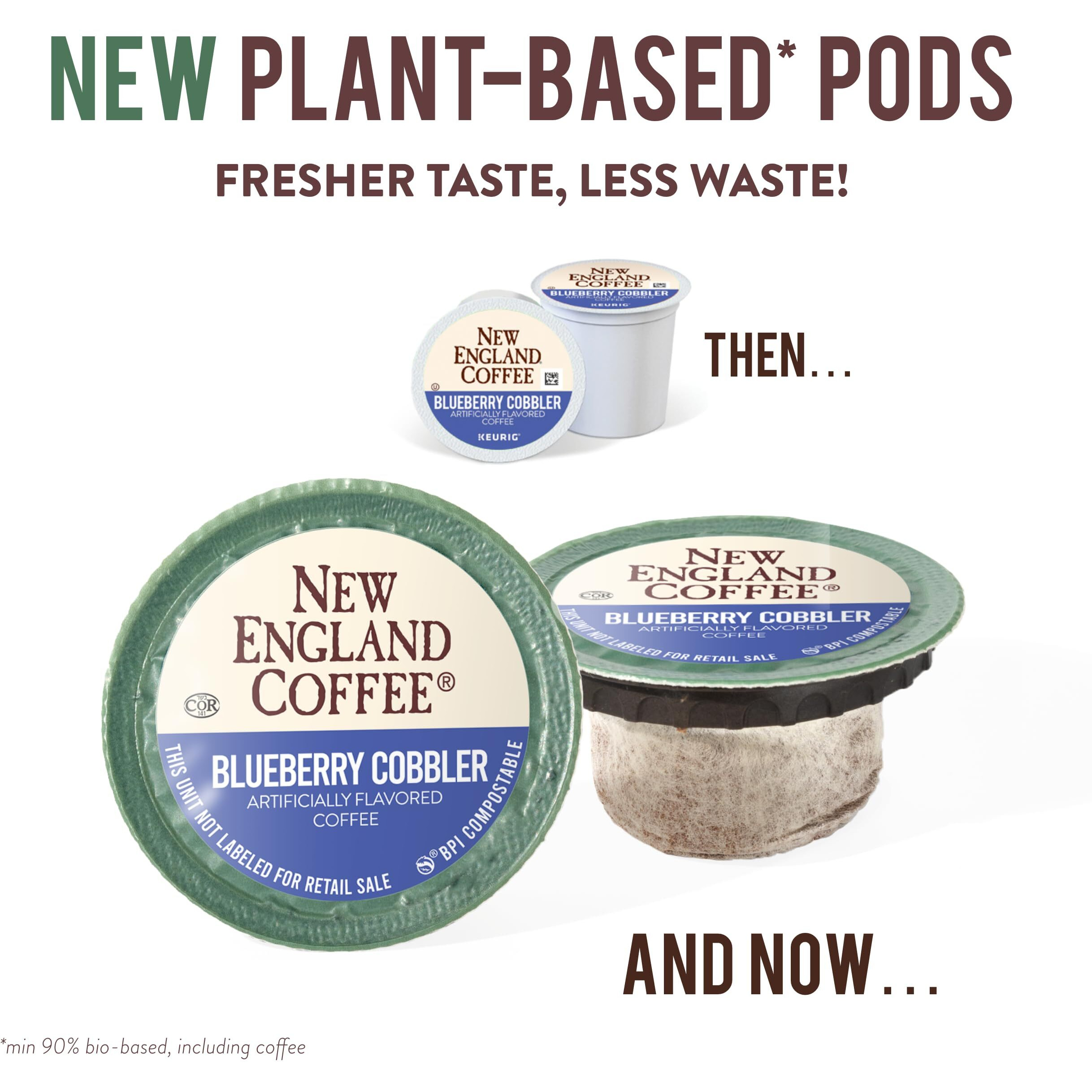 New England Coffee Blueberry Cobbler Medium Roast Single Serve Pods, 12Ct Box (Pack Of 6)