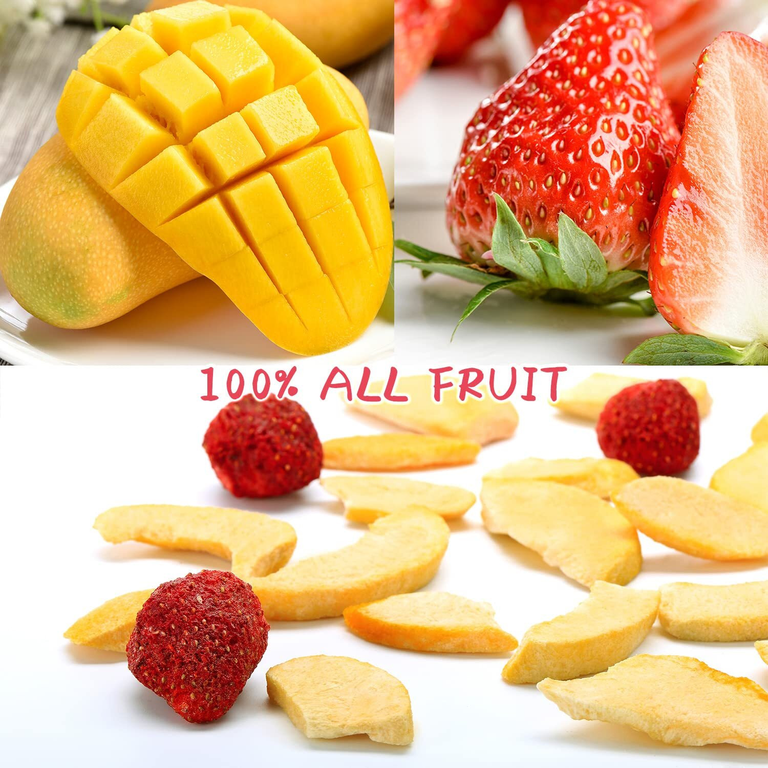 Onetang Freeze-Dried Mixed Fruit, 12 Pack Single-Serve Pack, Non Gmo, Kosher, No Add Sugar, Gluten Free, Vegan, Holiday Gifts, Healthy Snack 0.35 Ounce
