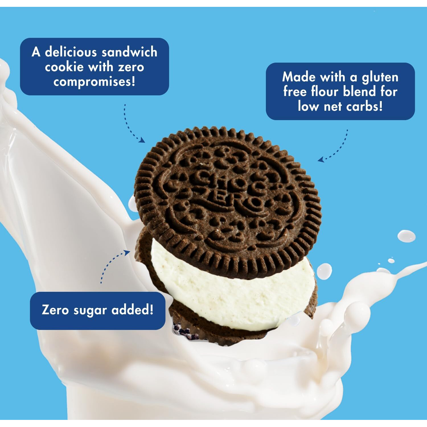Choczero Keto Chocolate Sandwich Cookies With Creme - Low Sugar Gluten Free Dunkies (1 Box, 9Oz)