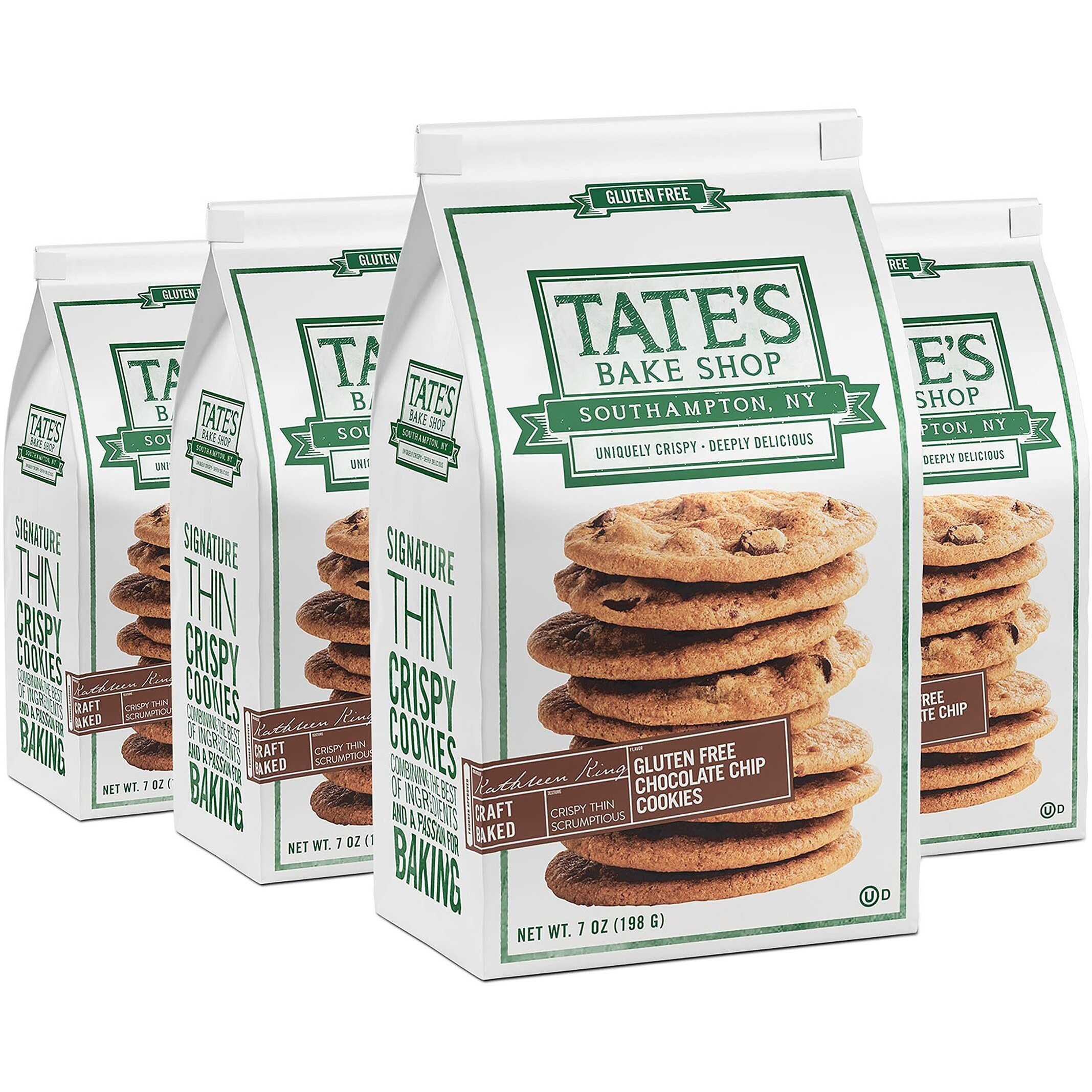 Tate's Bake Shop Gluten Free Chocolate Chip Cookies, Gluten Free Cookies, 4 - 7 Oz Bags