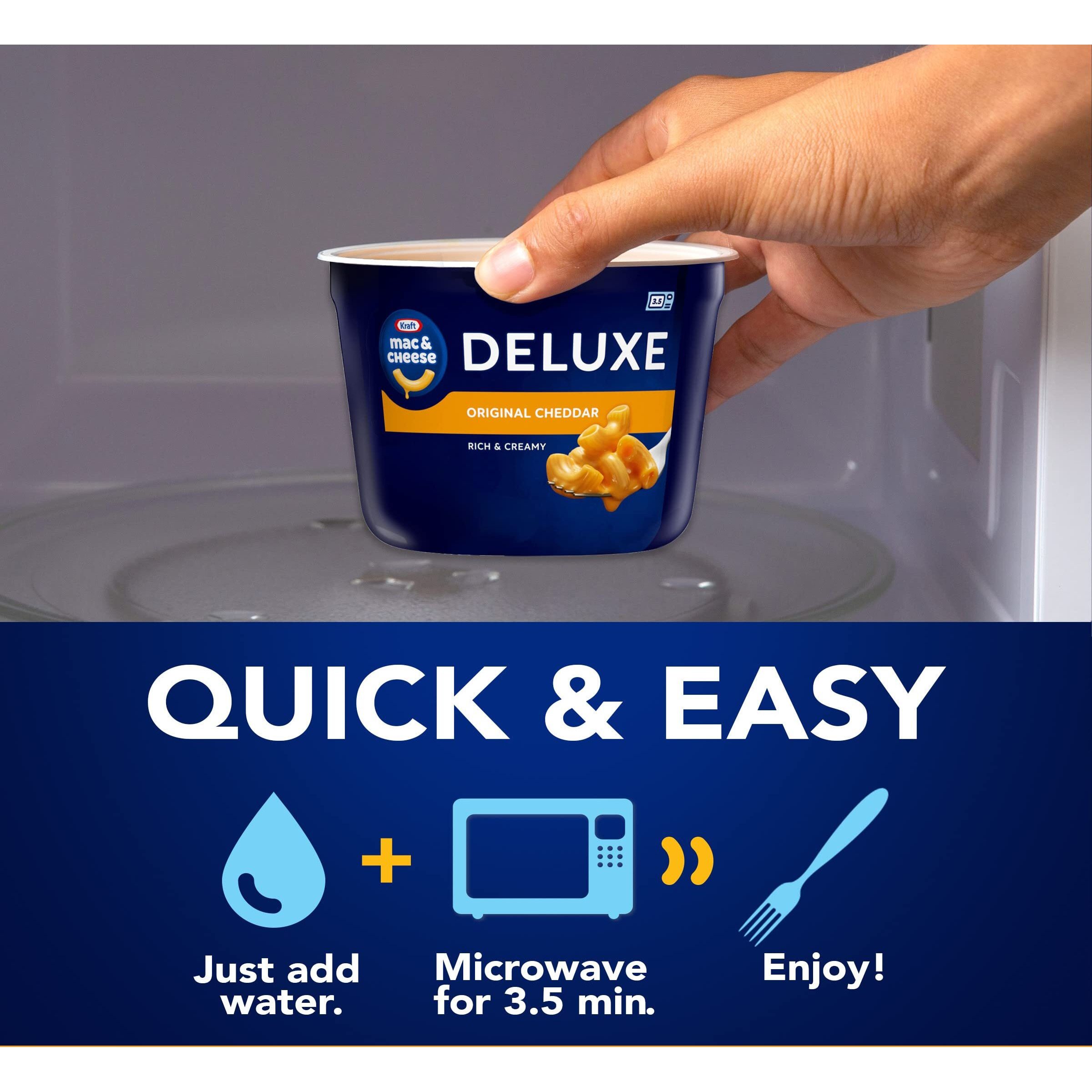 Kraft Deluxe Original Mac & Cheese Macaroni And Cheese Dinner Microwavable Dinner, 8 Ct Box, 2.39 Oz Cups