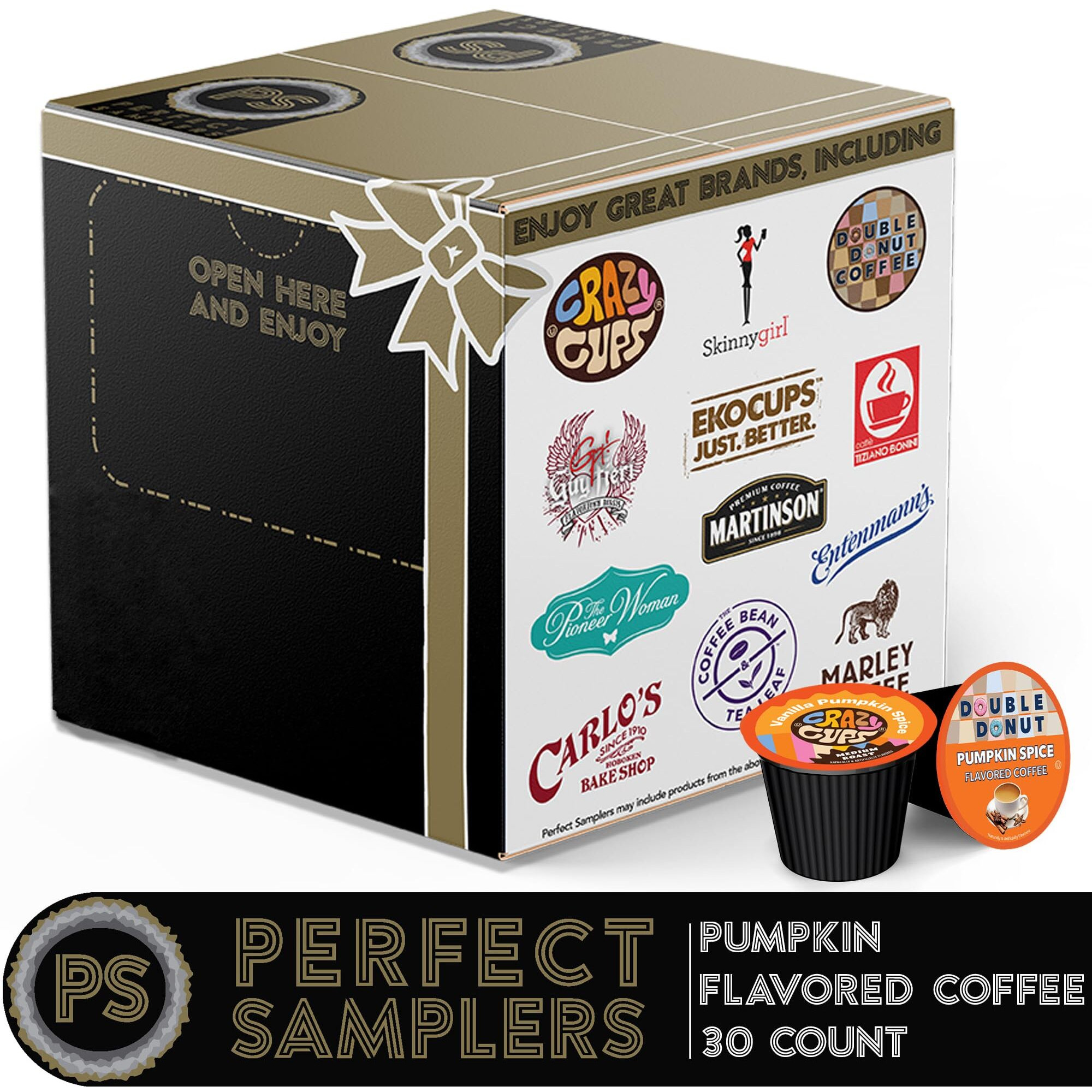 Perfect Samplers Pumpkin Spice Coffee Pods Variety Pack, Medium Roast Coffee For Keurig K Cups Machines, Pumpkin Coffee Pods Sampler, 30 Count