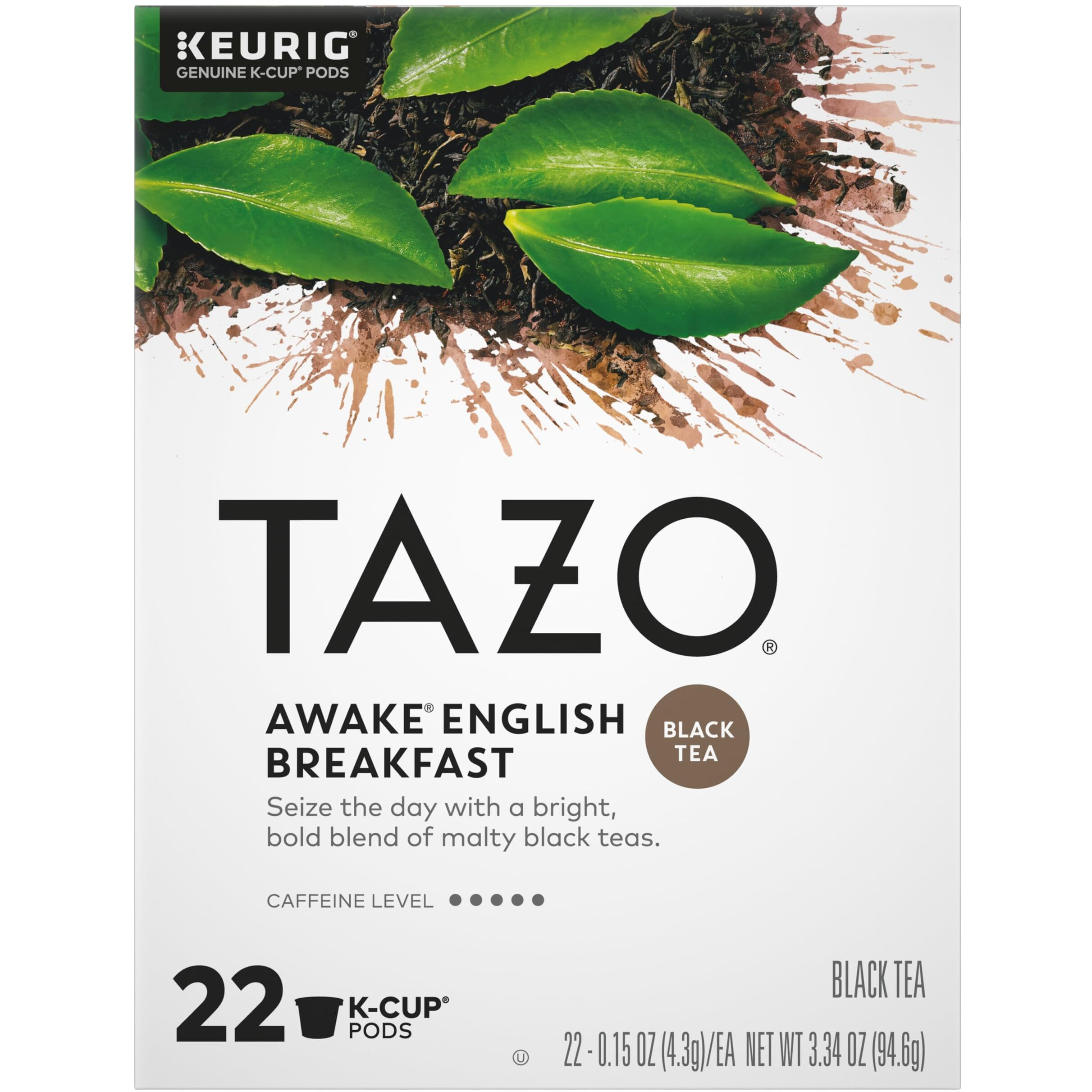Tazo K-Cups, Bold Traditional Breakfast-Style Black Tea For Health And Wellness, 22 Pods