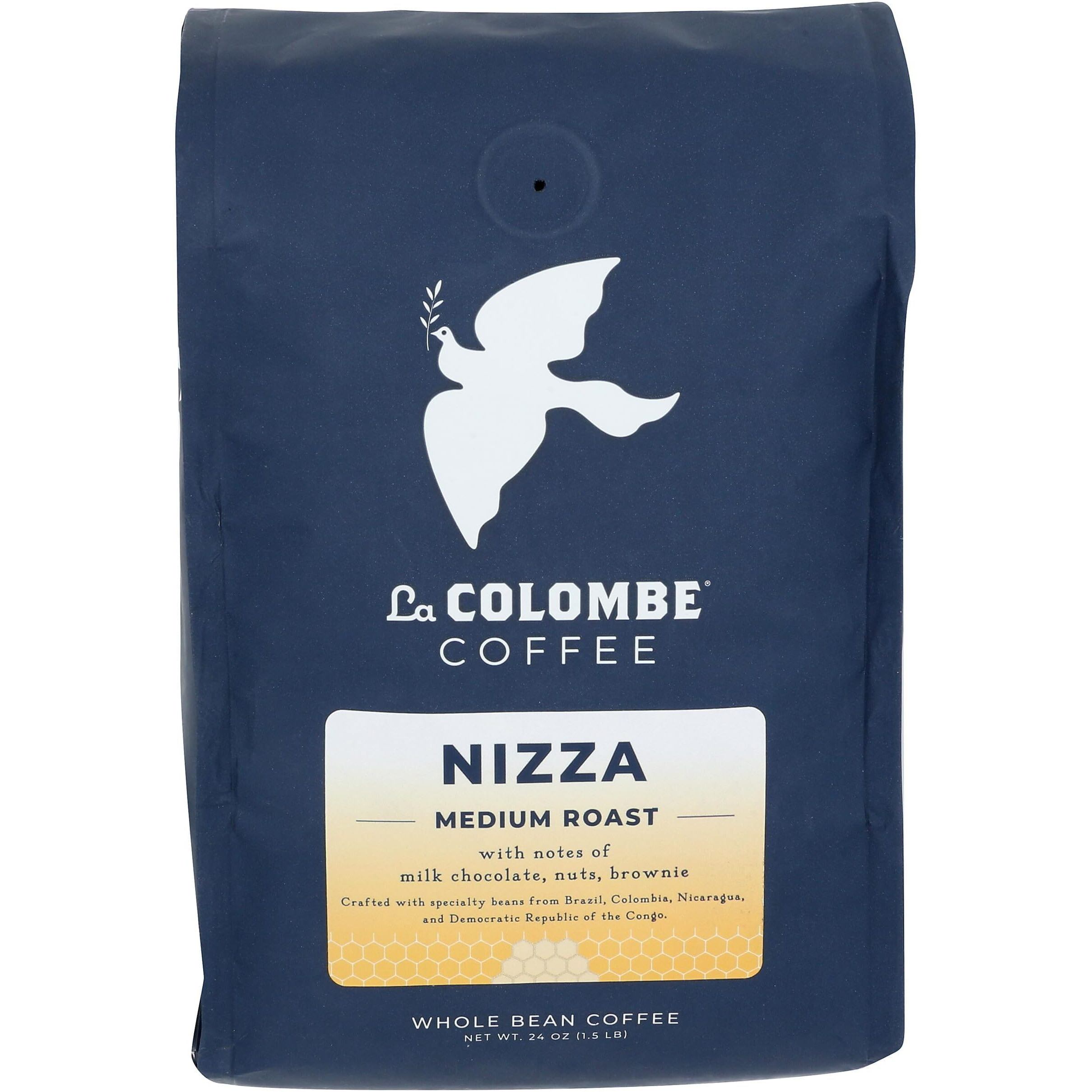 La Colombe Nizza Medium Roast Whole Bean Coffee - Notes Of Milk Chocolate, Nuts & Brownie With Honey-Sweet Roasted Nuttiness, 24 Ounce (Pack Of 1)