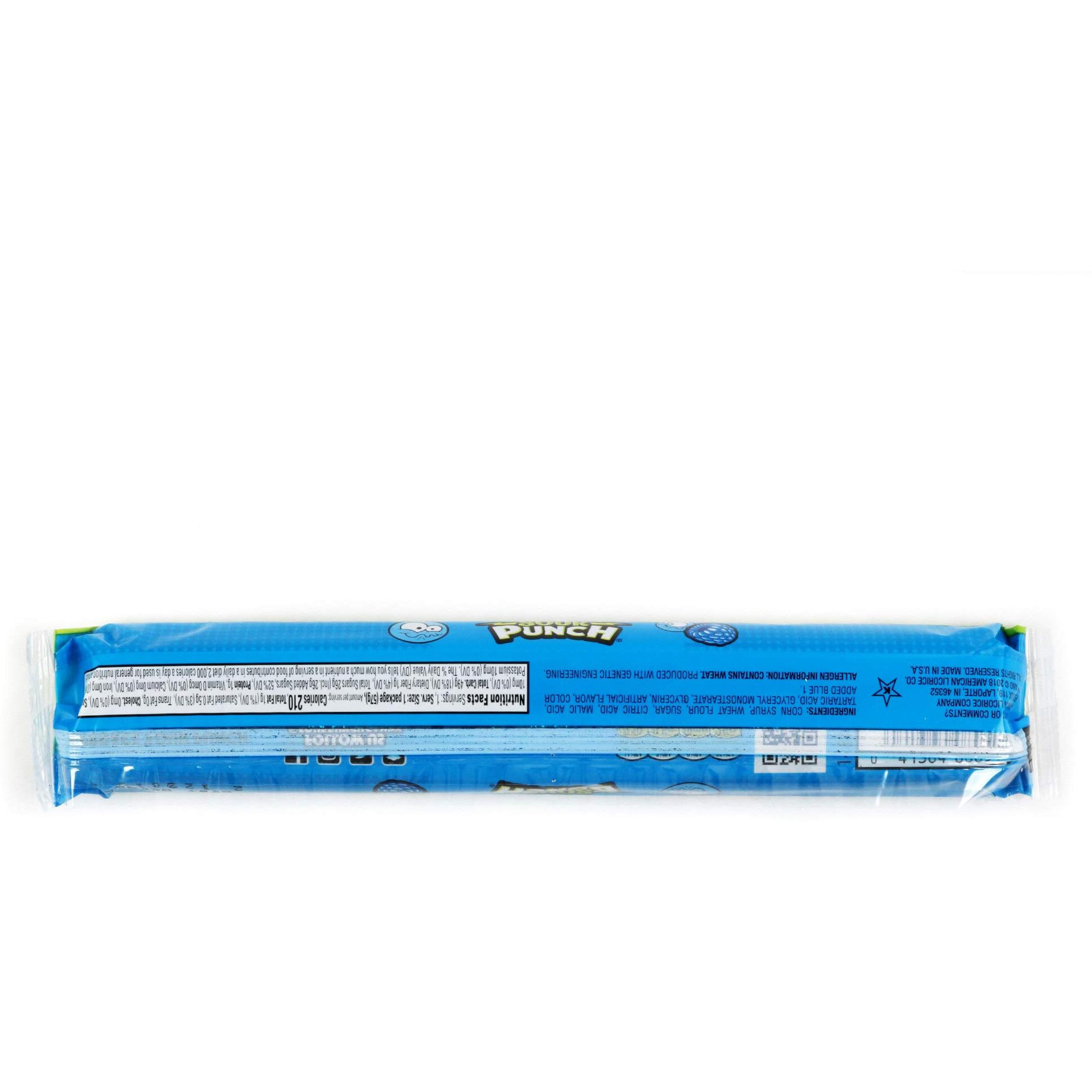 Sour Punch Straws, Sweet & Sour Flavored Soft, Chewy Candy, Tray, Blue Raspberry , 2 Ounce (Pack Of 24)