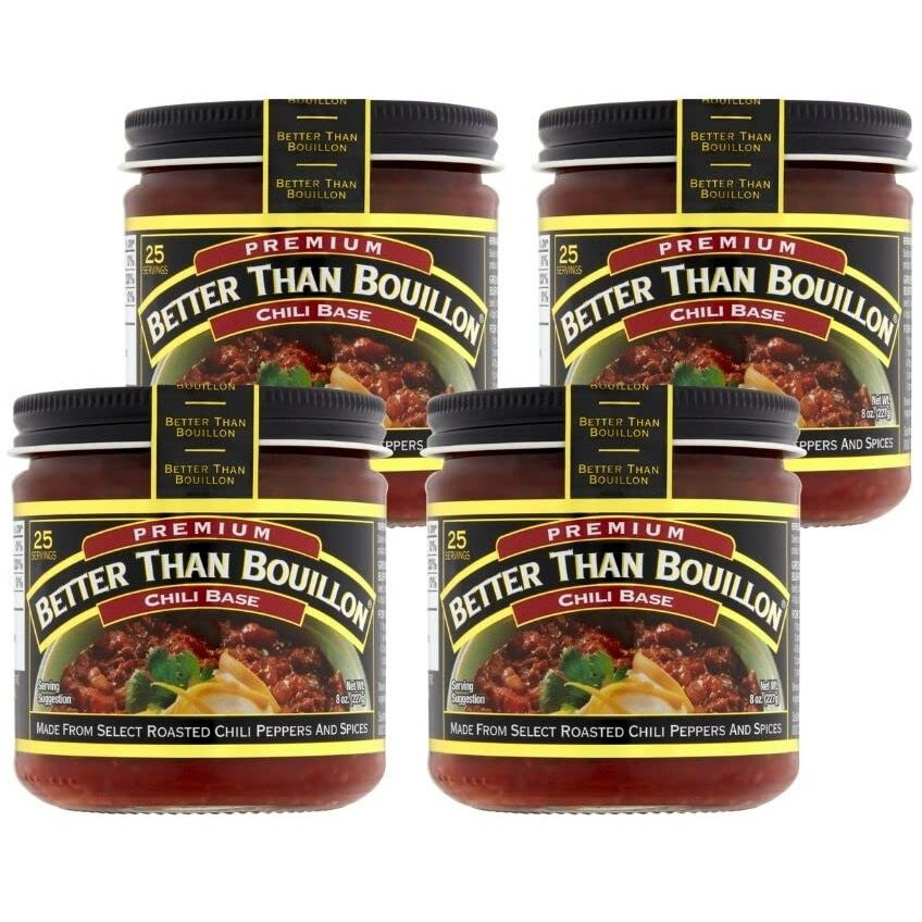 Better Than Bouillon Chili Base, Made From Select Roasted Chili Peppers & Spices, Blendable Base For Added Flavor, 8-Ounce Jar (Pack Of 4)