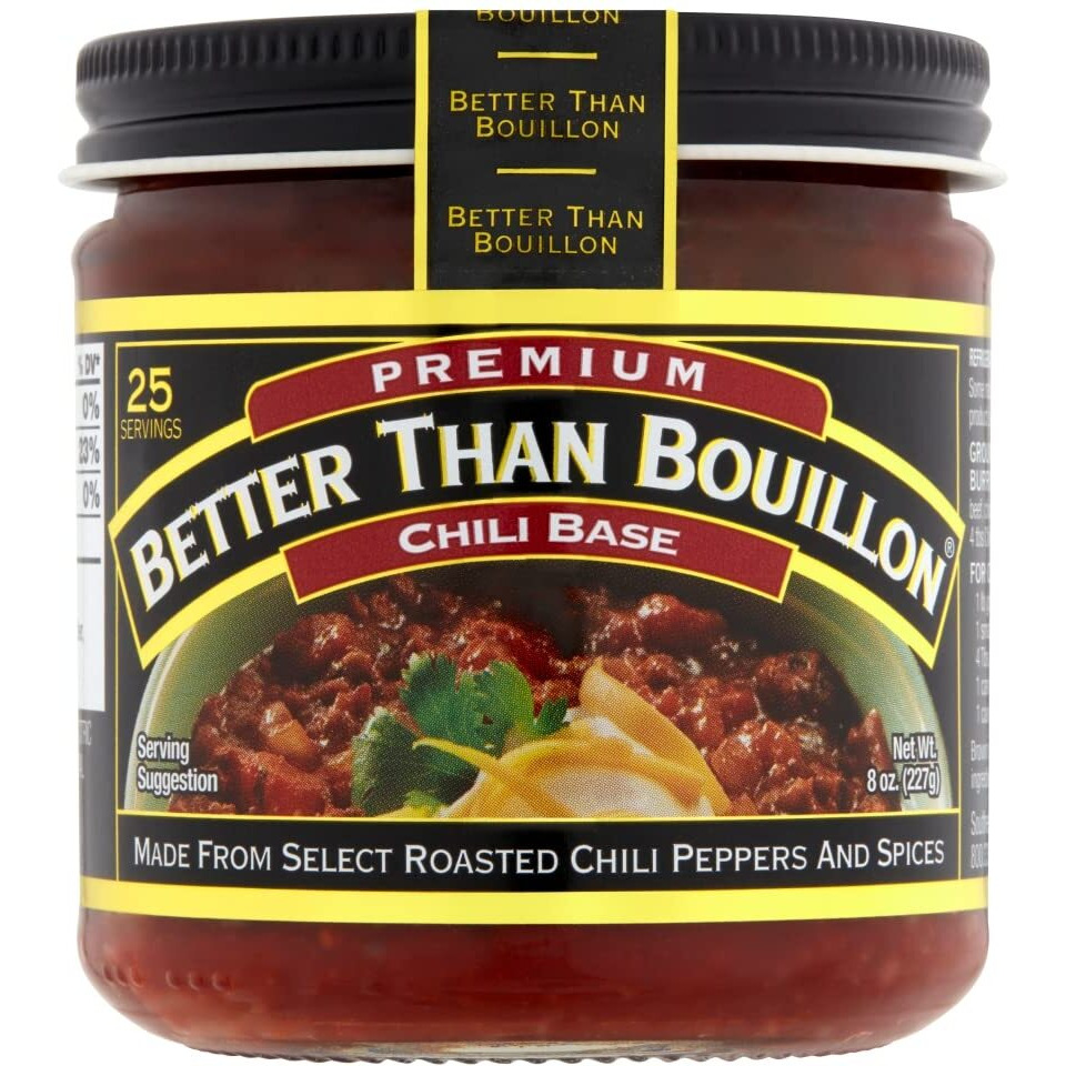 Better Than Bouillon Chili Base, Made From Select Roasted Chili Peppers & Spices, Blendable Base For Added Flavor, 8-Ounce Jar (Pack Of 4)