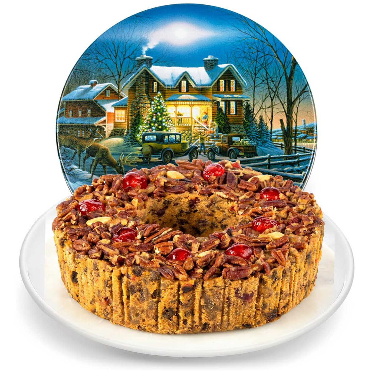 Beatrice Bakery Co. Original Fruitcake In Holiday Tin, Grandma's Old Fashioned Fruit And Nut Freshly Made, Brandy, Bourbon And Rum Fruitcake, Est. 1917 (32 Oz Tin)