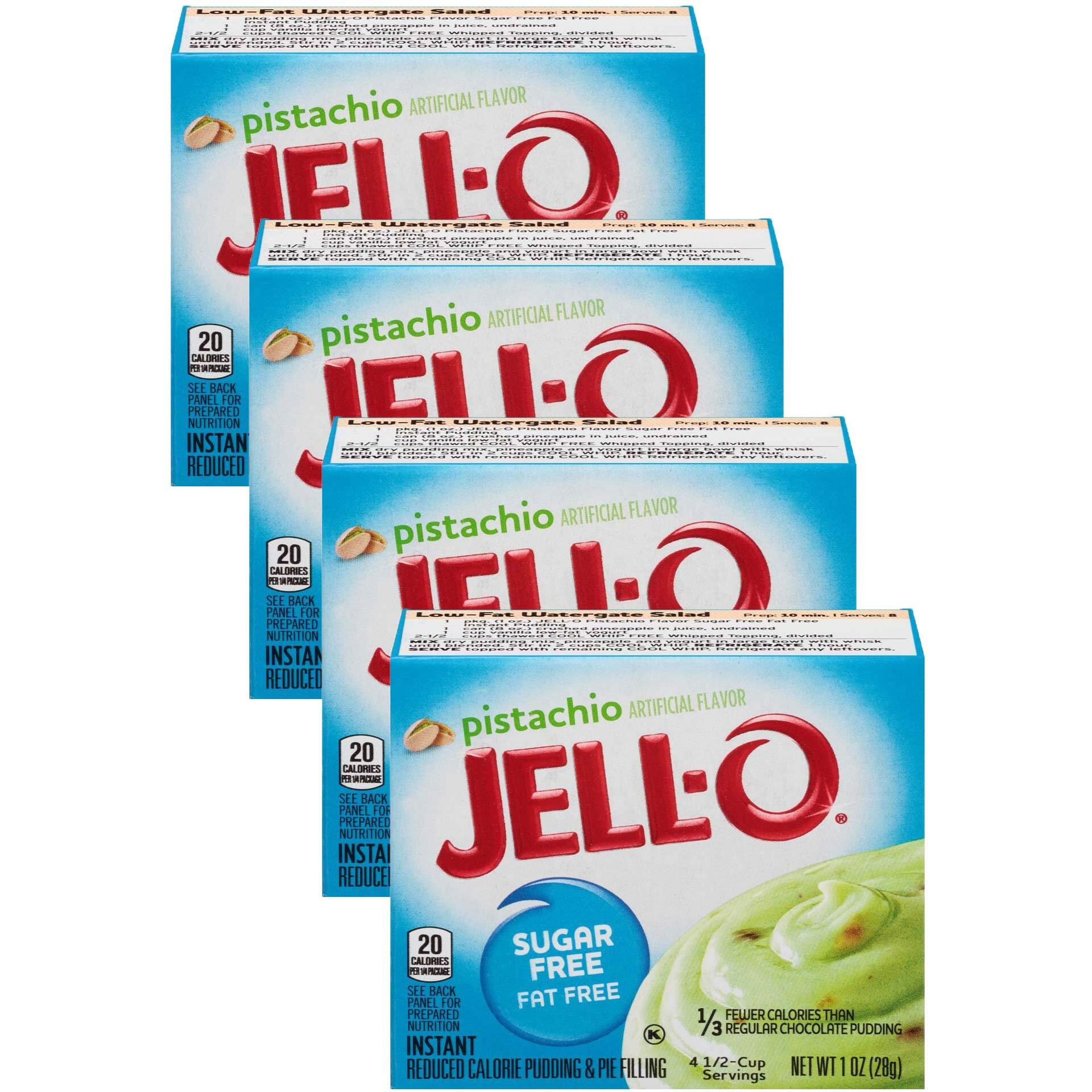 Jell-O Pistachio Flavor Sugar Free Pudding & Pie Filling (4-Pack)