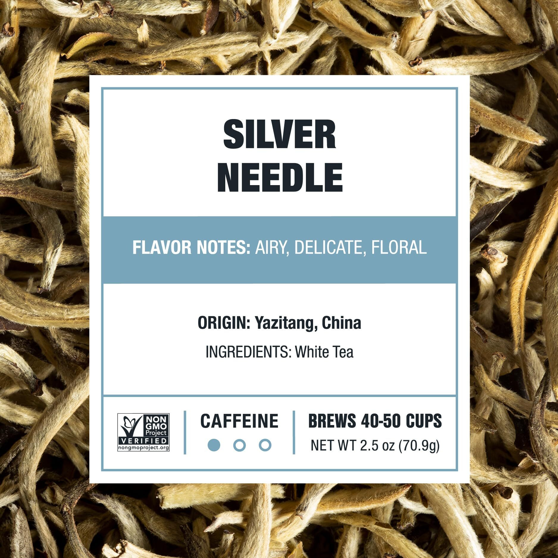 Tiesta Tea - Silver Needle White Tea | Single Origin Premium White Loose Leaf Tea From China 100% Pure Unblended Low Caffeinated Tea | Make Hot Or Iced Tea & Brews Up To 50 Cups - 2.5Oz Refillable Tin