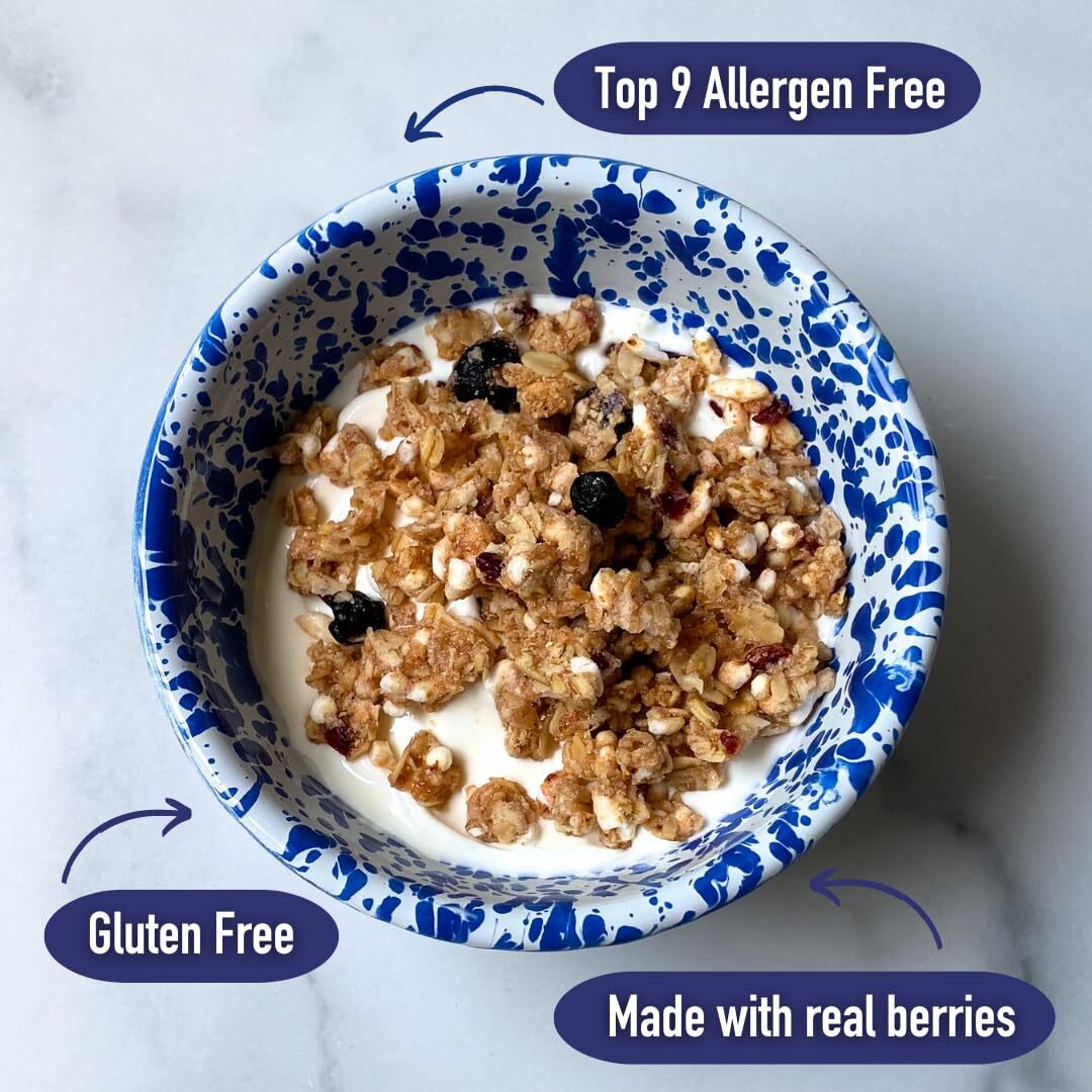 Safe + Fair All American Granola - Gluten-Free, Dairy Free And Vegan Breakfast, Snack Or Dessert - Free From Top 9 Allergens, Trans Fat And Artificial Ingredients - Non Gmo, 12Oz