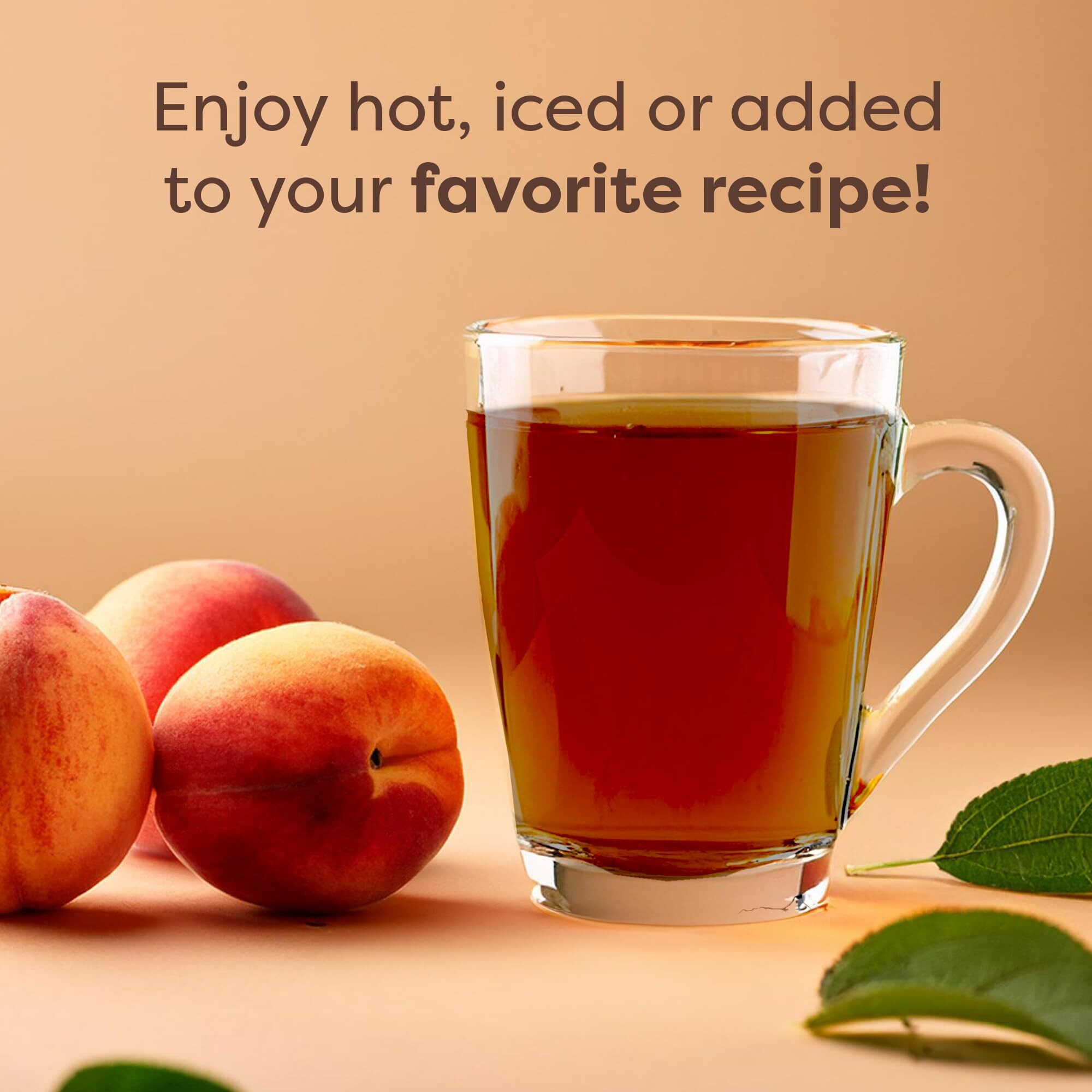 Waka Instant Black Tea Mix, Peach Flavored - 100% Tea Leaves, No Additives, Unsweetened Tea Powder In Bulk Pouch - Easy Quick Hot And Iced Teas, Up To 200 Cups (4.5Oz)