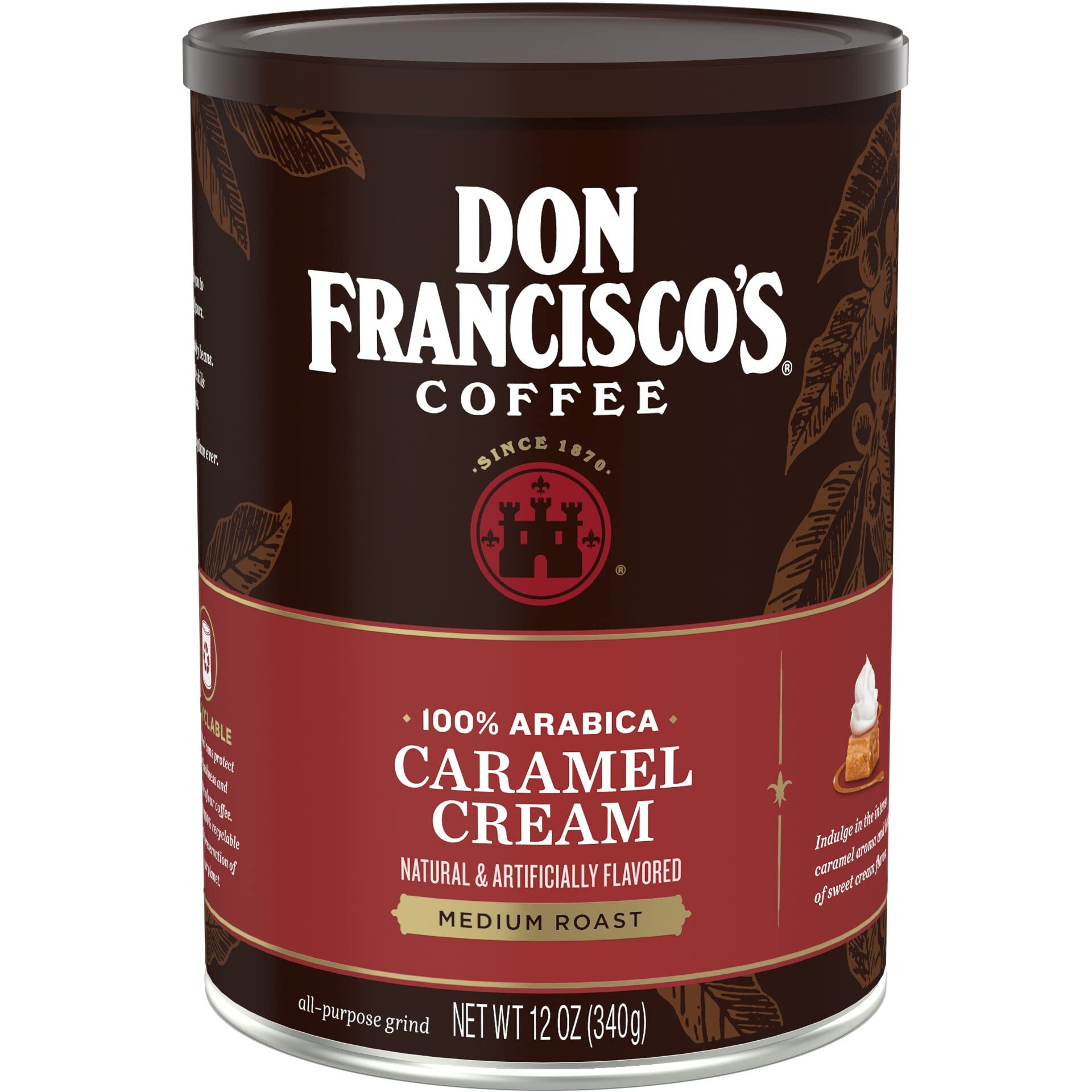 Don Francisco's Caramel Cream Flavored Ground Coffee, 12 Oz Can