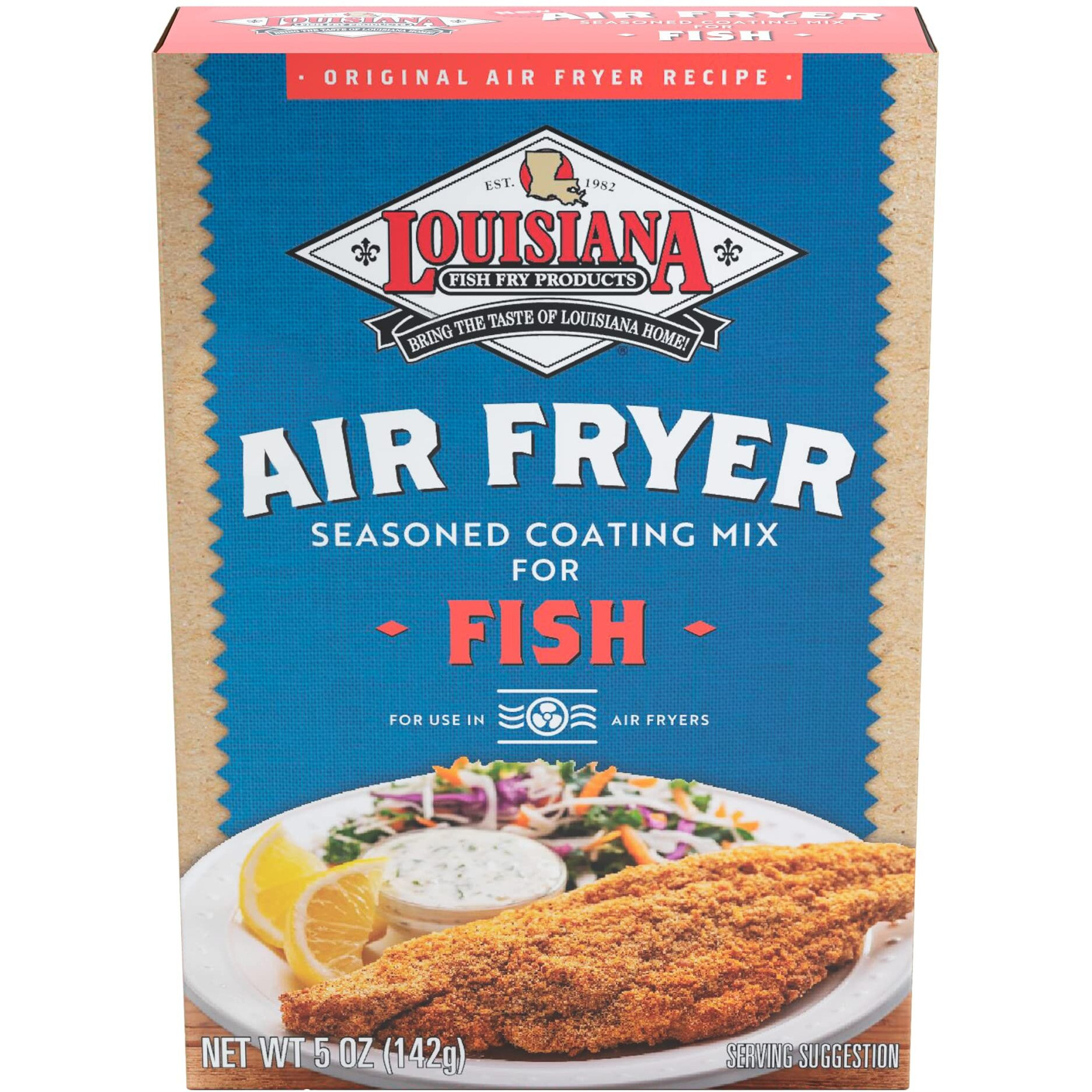 Louisiana Fish Fry, Air Fry Fish Coating Mix, 5 Oz (Pack Of 6)