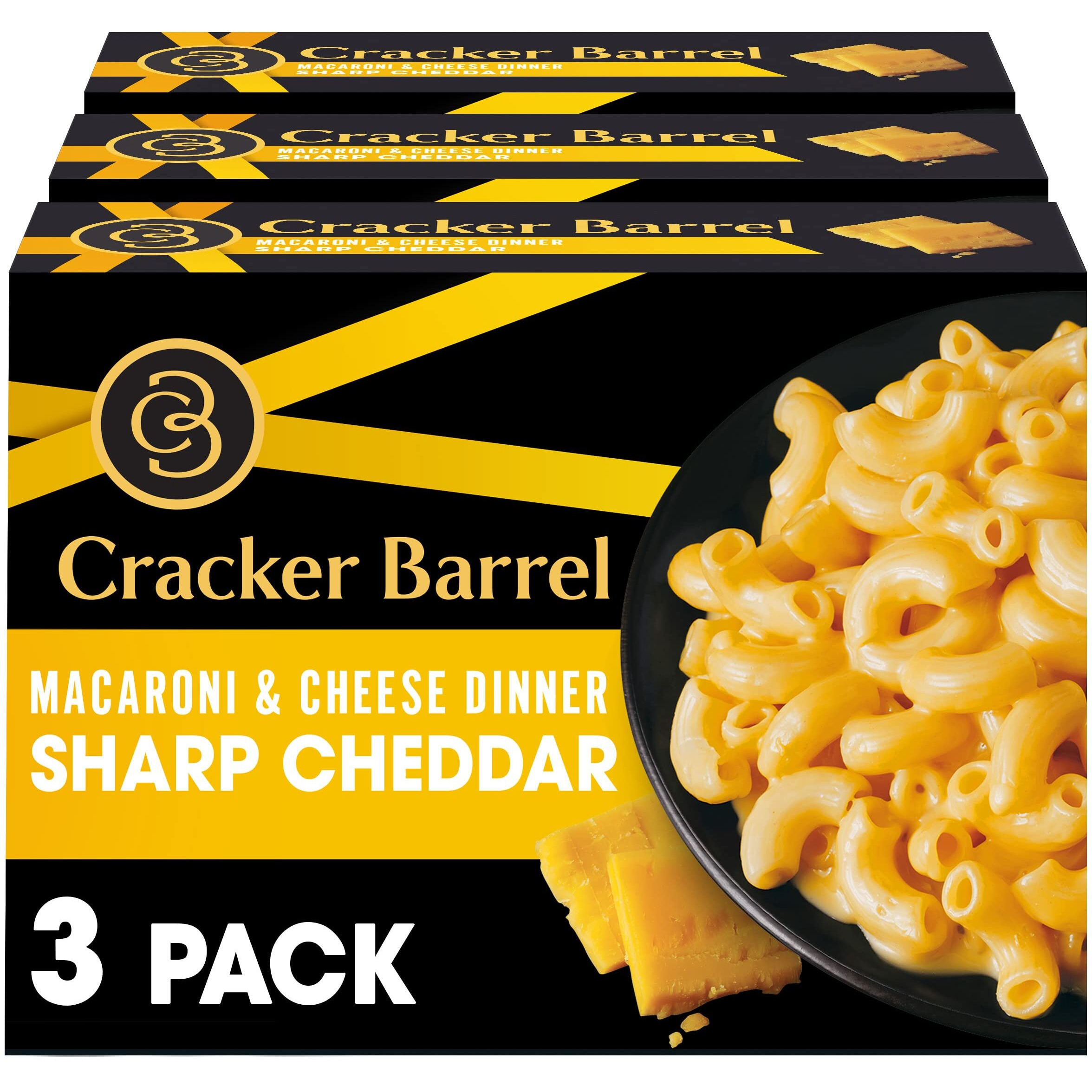 Cracker Barrel Sharp Cheddar Macaroni & Cheese Dinner (3 Ct Pack, 14 Oz Boxes)