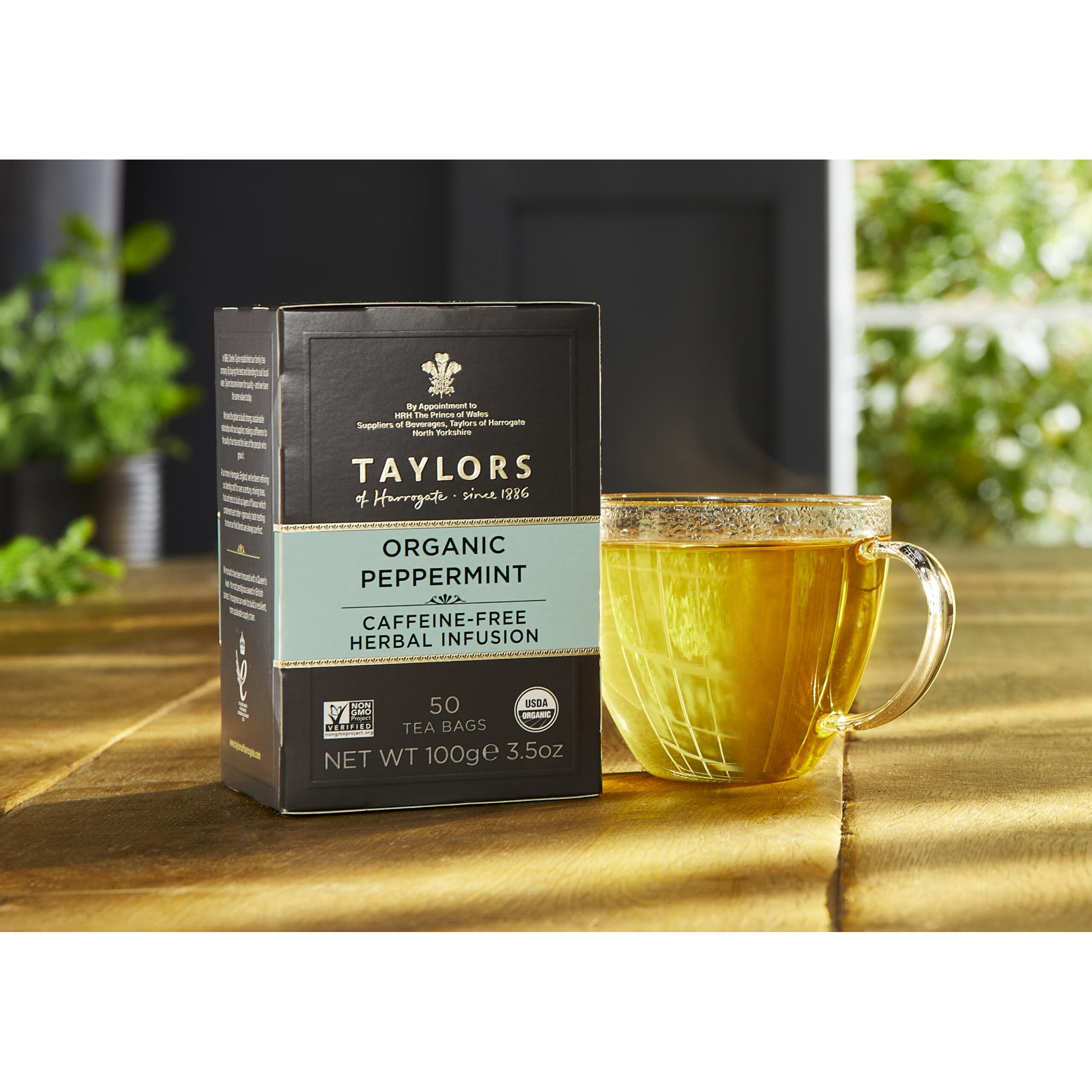 Taylors Of Harrogate Organic Peppermint Herbal Tea, 50 Count (Pack Of 6)