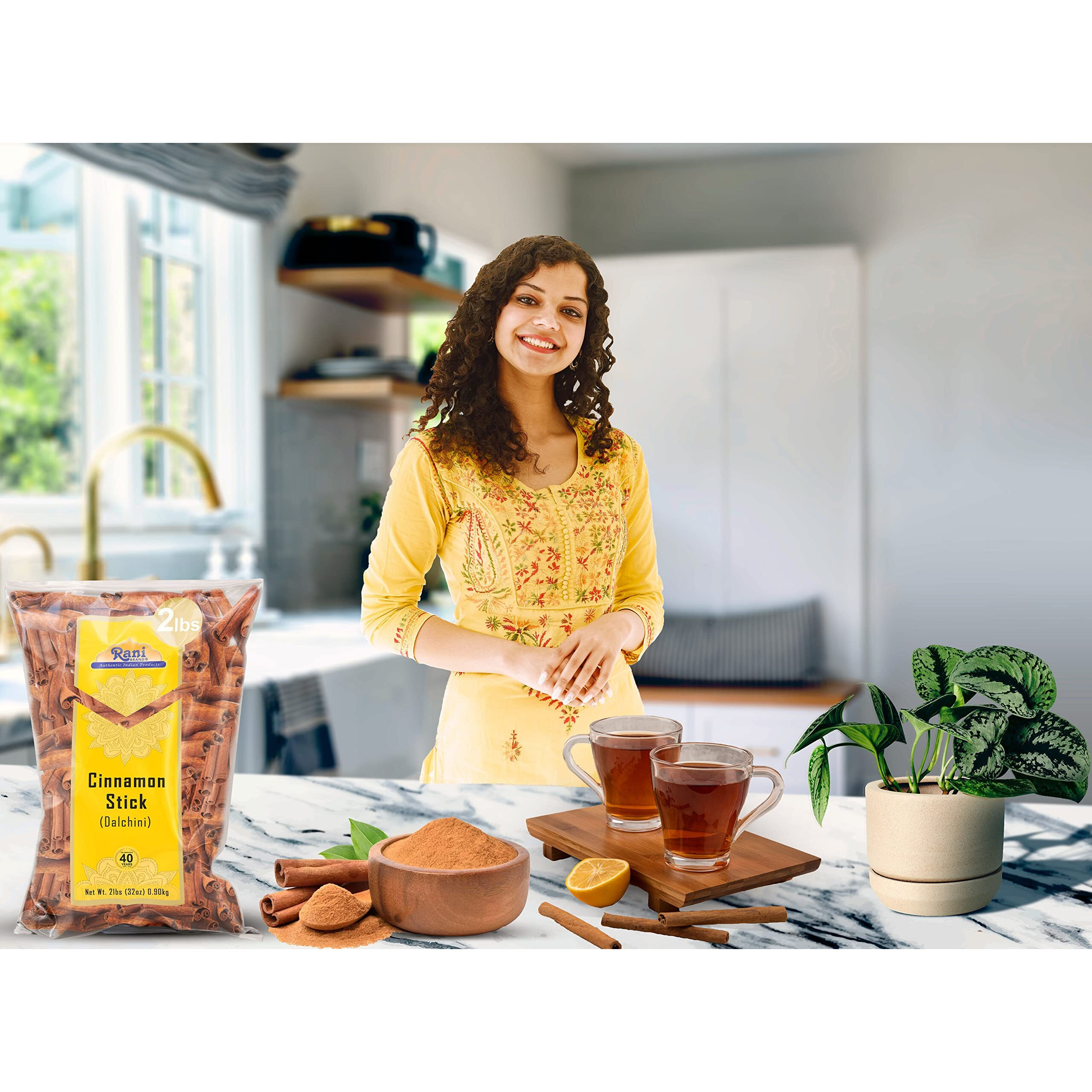 Rani Cinnamon Sticks 32Oz (2Lbs) 908G Bulk Bag - 175-200 Sticks - Strong Aroma, Perfect For Baking, Cooking & Beverages | 3+ Inches Length - Cassia Saigon Cinnamon From Vietnam | Kosher