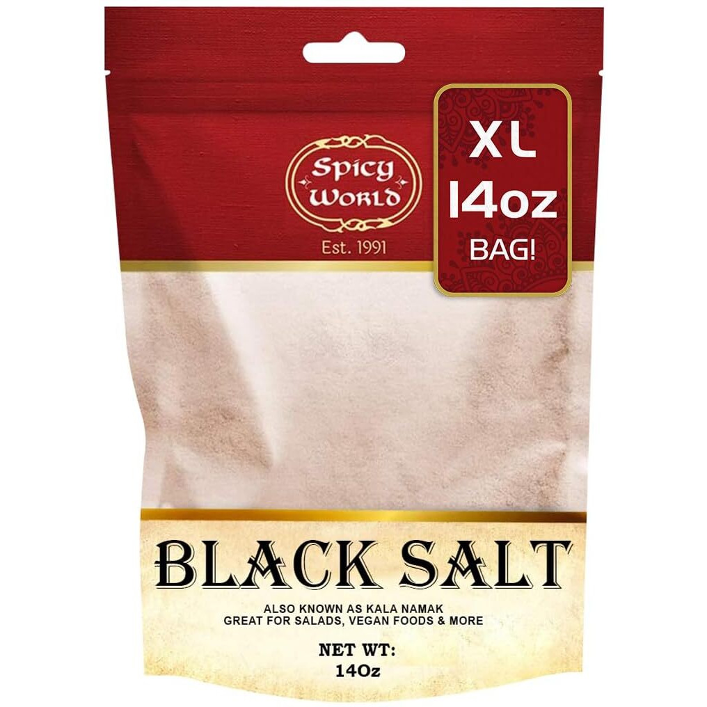 Spicy World Kala Namak Indian Black Salt 14 Oz - Vegan, Pure, Unrefined, Non-Gmo & Natural