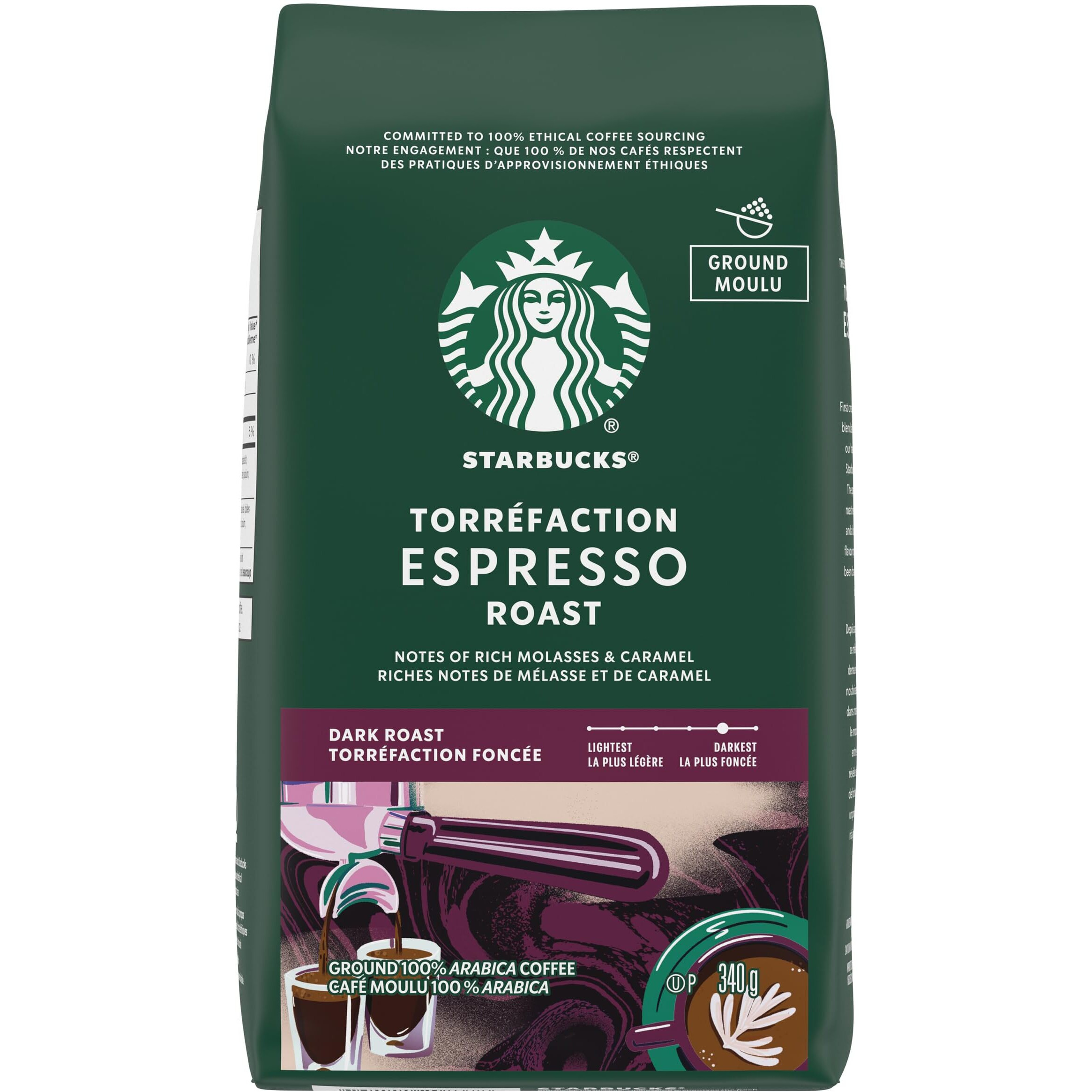 Espresso Roast Ground Coffee, 340G/12 Oz. Bag (Imported From Canada)
