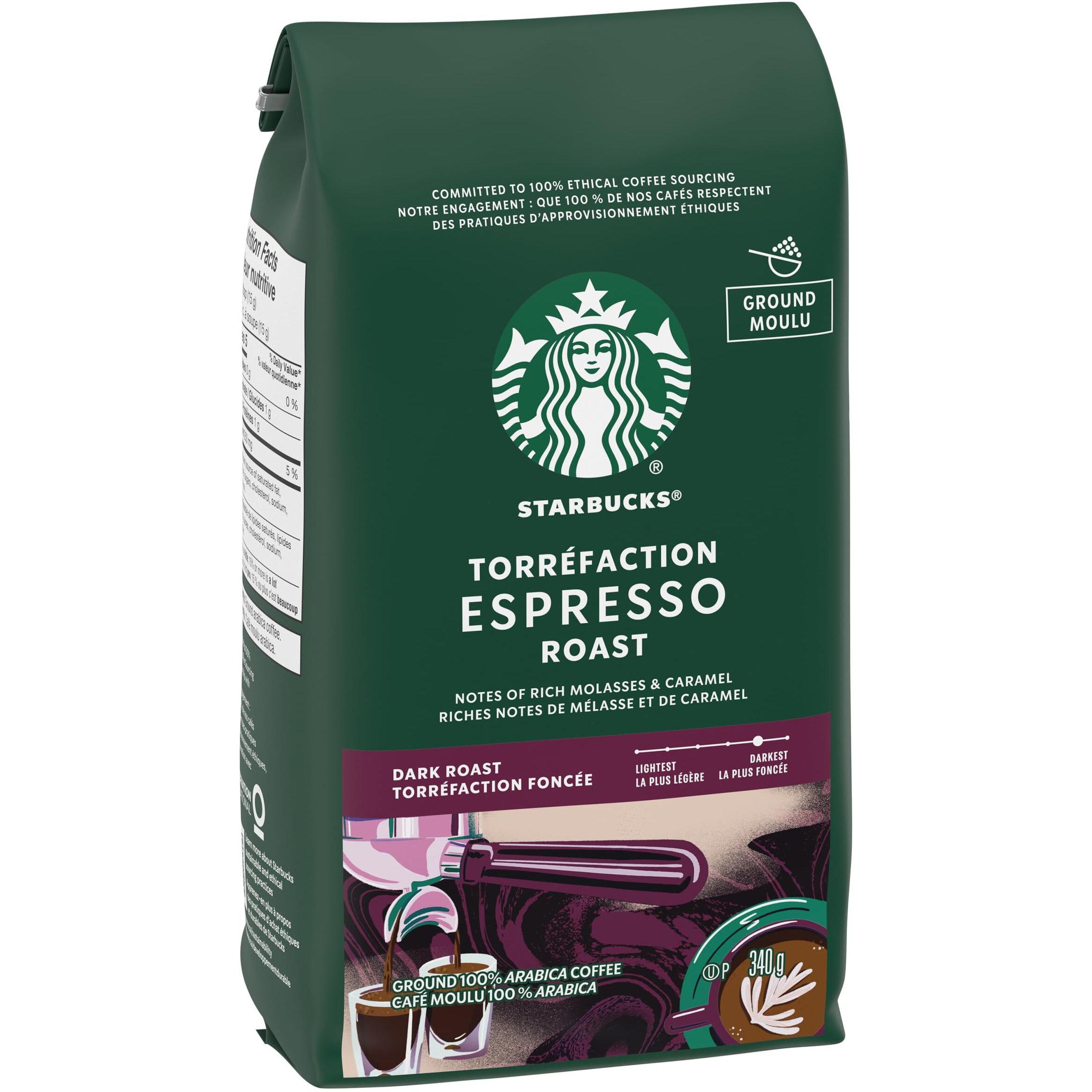 Espresso Roast Ground Coffee, 340G/12 Oz. Bag (Imported From Canada)