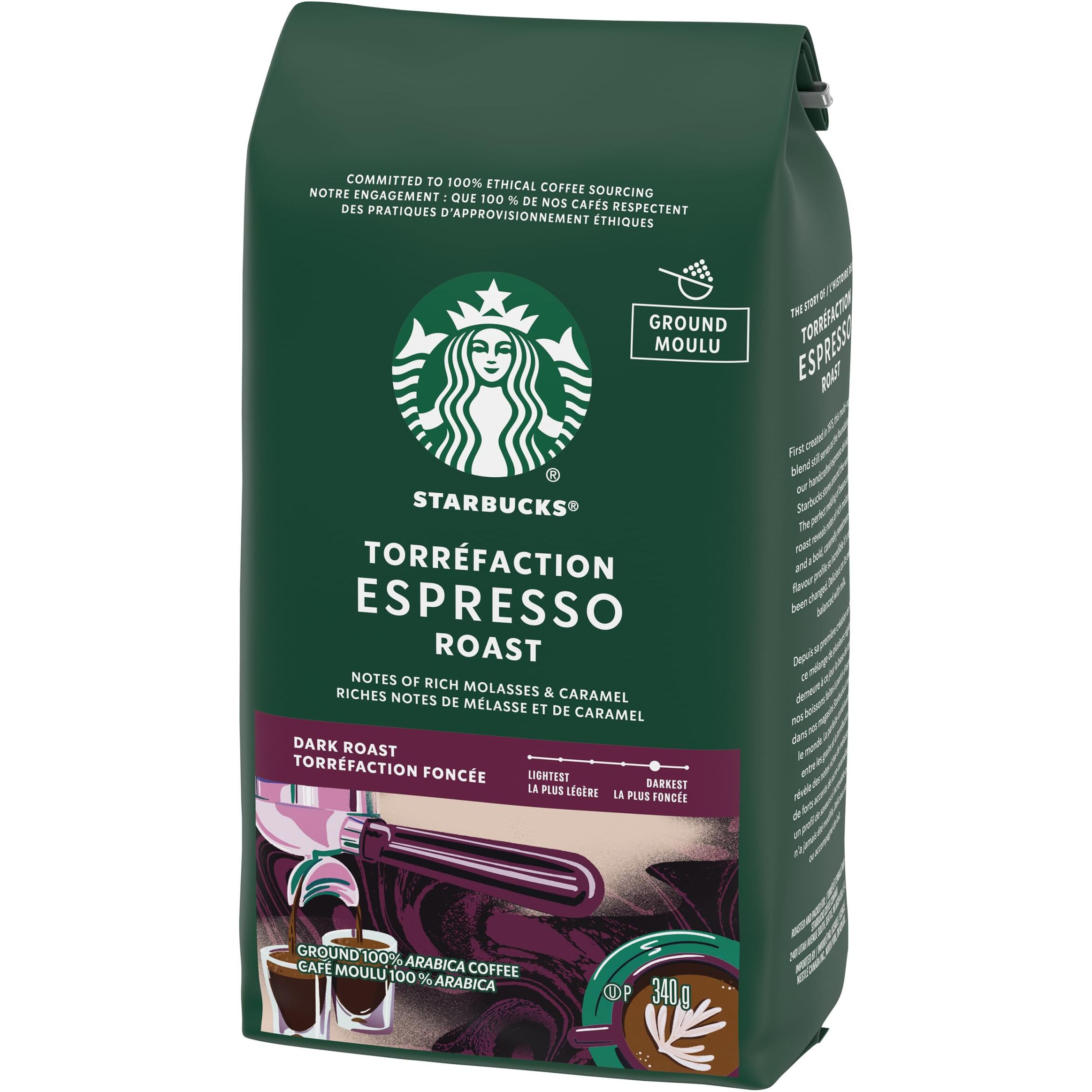 Espresso Roast Ground Coffee, 340G/12 Oz. Bag (Imported From Canada)