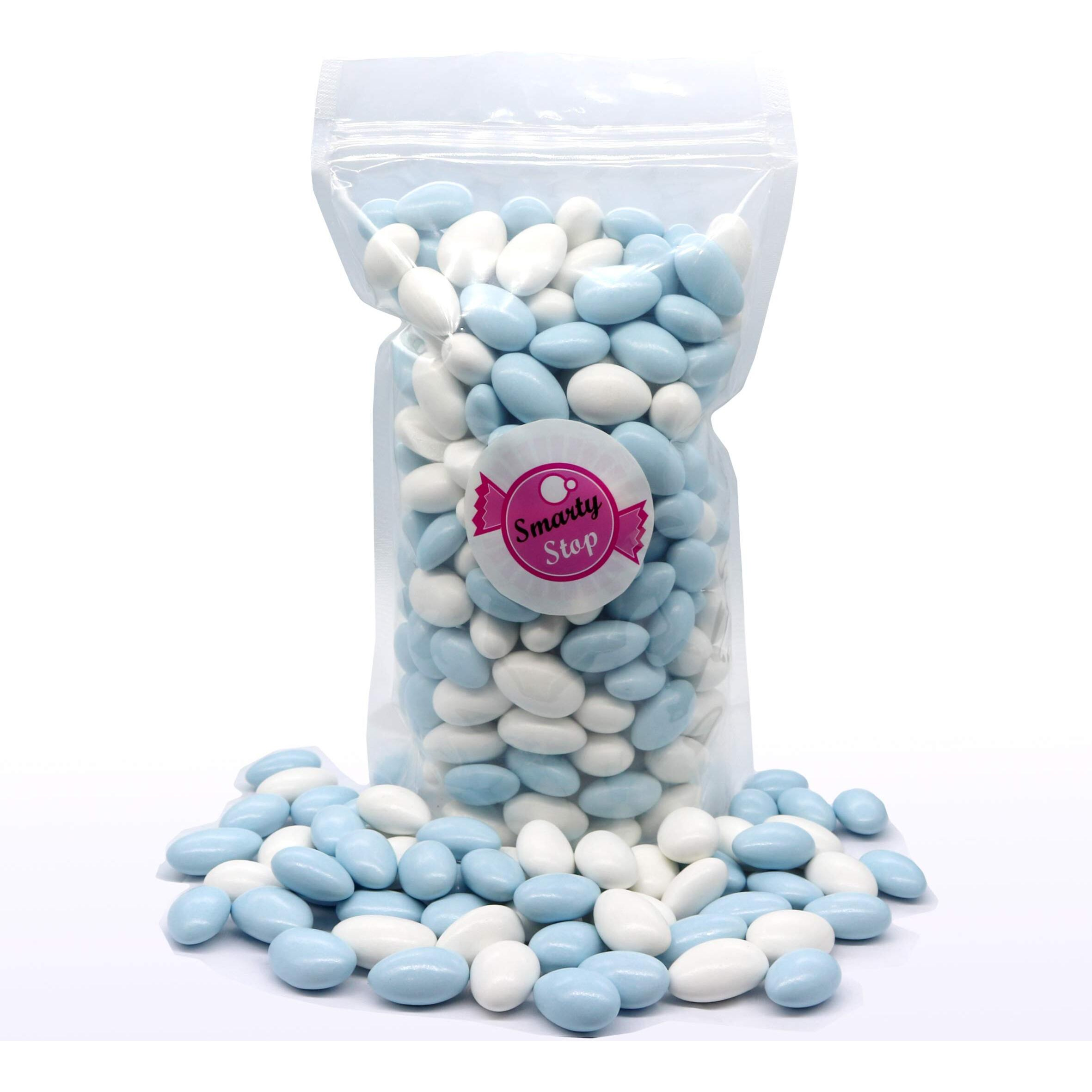 Smarty Stop Jordan Almonds (Light Blue & White - Pastel Colors, 5 Pound (Pack Of 1))
