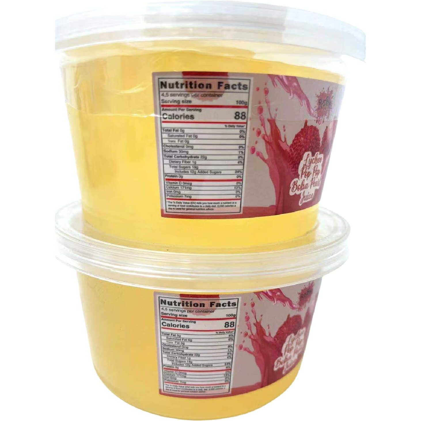 Fusion Select Bursting Bobaz Popping Bobaz Pearls Fruit Tea Snack Toppings (Lychee, 2 Pack)