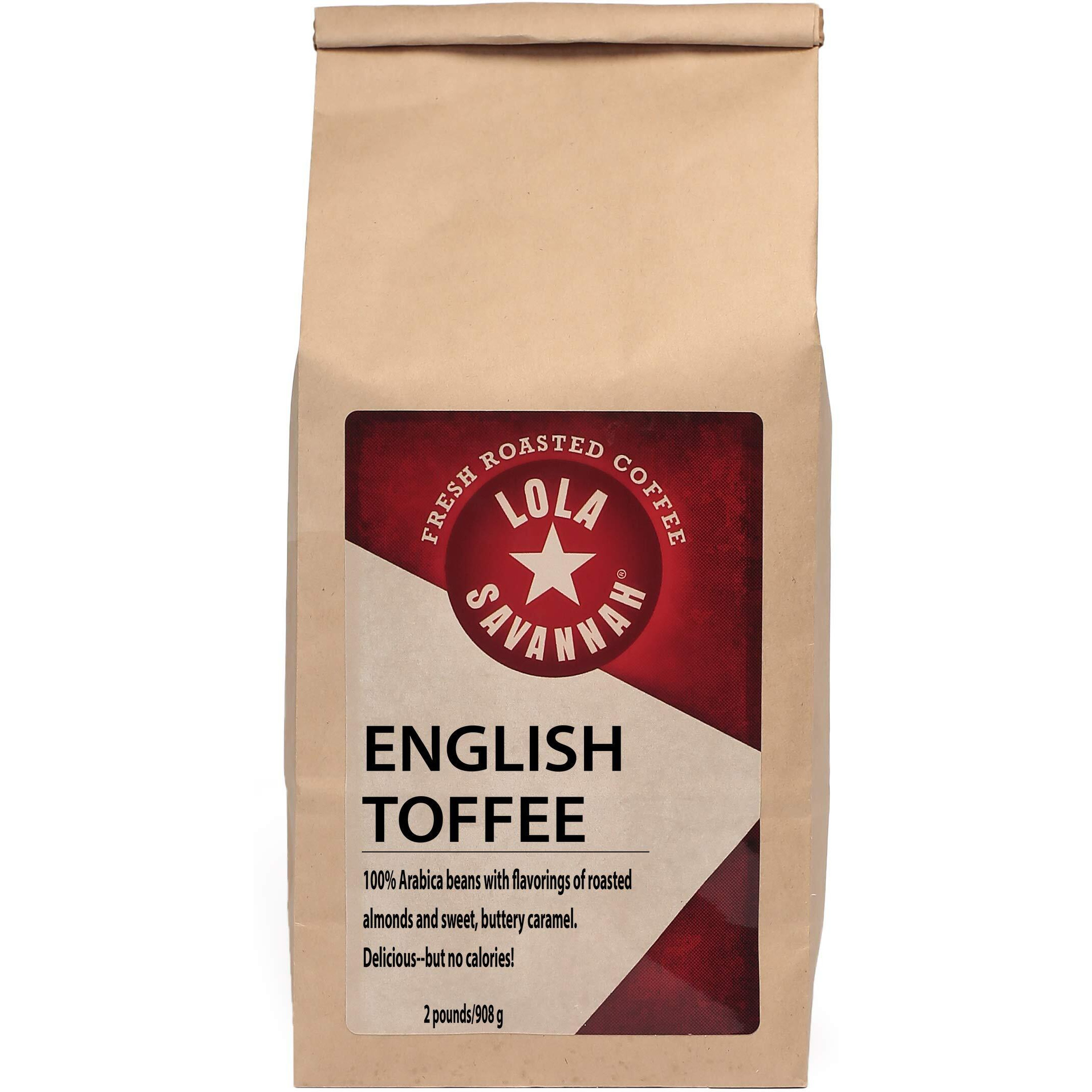 Lola Savannah English Toffee Whole Bean Caffeinated Coffee, 2Lb