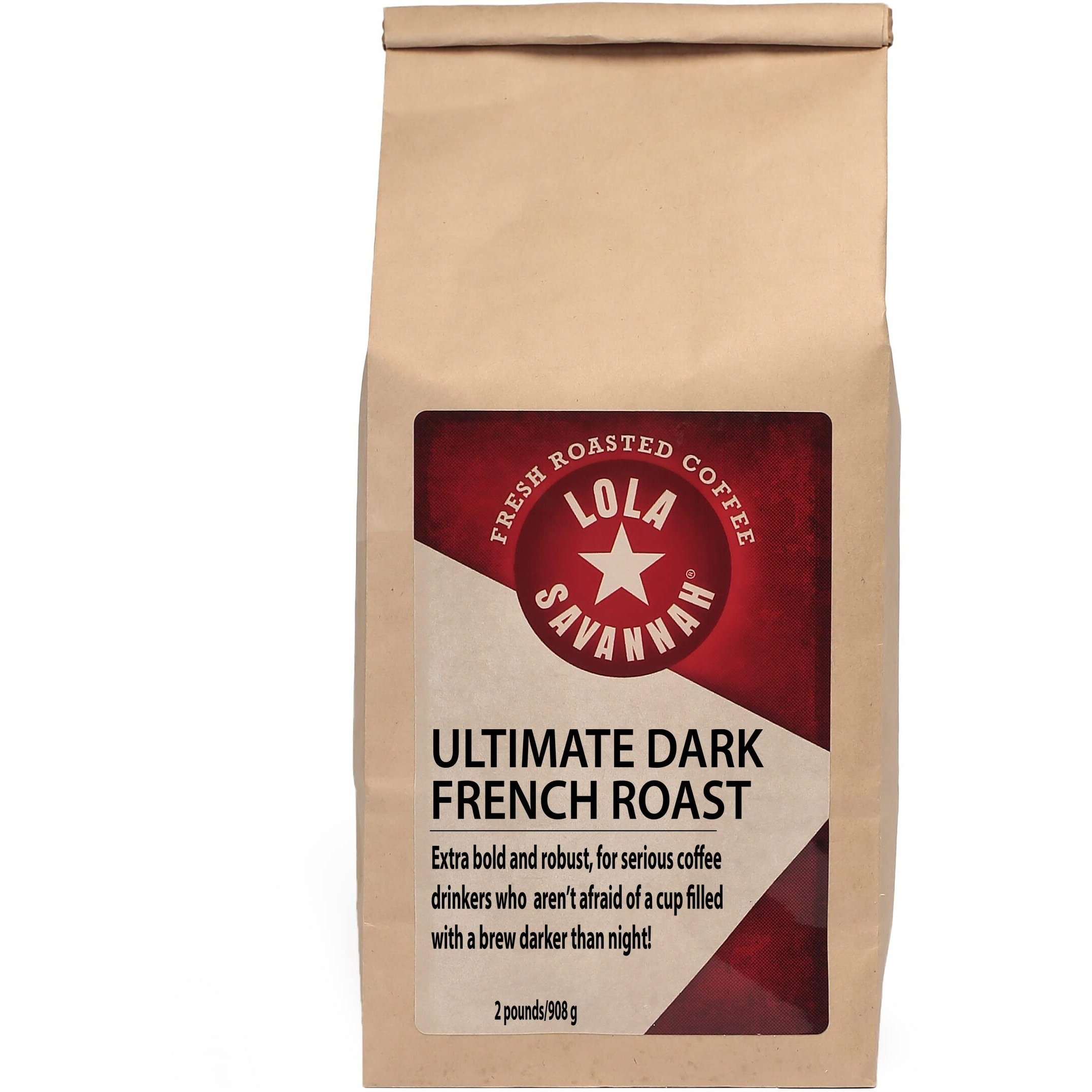 Lola Savannah Ultimate Dark French Roast Whole Bean Caffeinated Coffee, 2Lb, 1 Pack