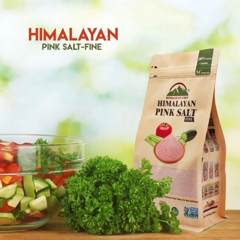 Himalayan Chef Pink Himalayan Salt, Fine Grain - 12 Lbs, 1 Pound (Pack Of 12)
