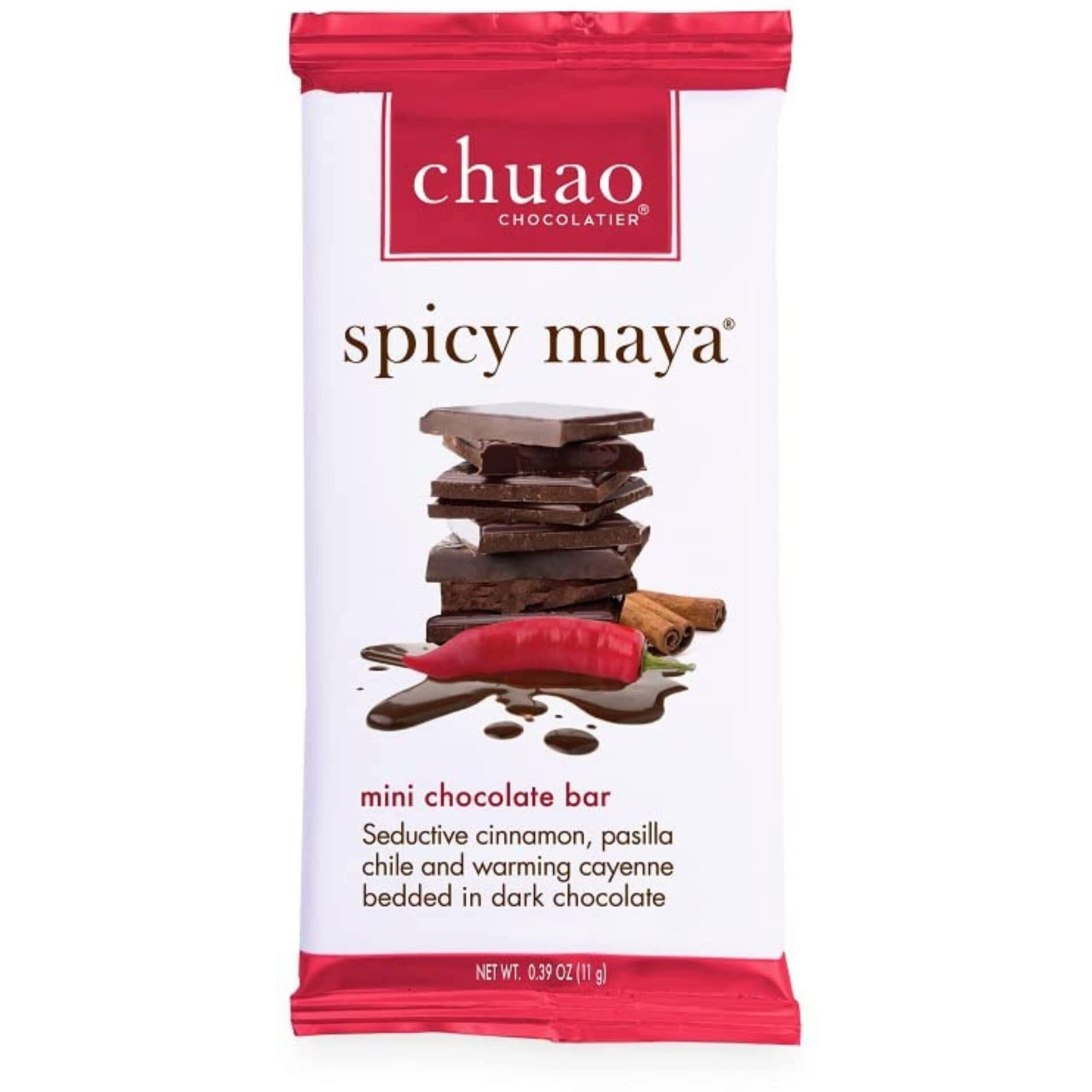 Chuao Chocolatier Spicy Maya Dark Chocolate Mini Bars | Gourmet Chocolate Cinnamon Cayenne Artisan European No Preservatives | For Gift Baskets, Christmas, Valentines Day, Gifts For Women, Men, Birthday, Thank You, Care Package | 24 Pack