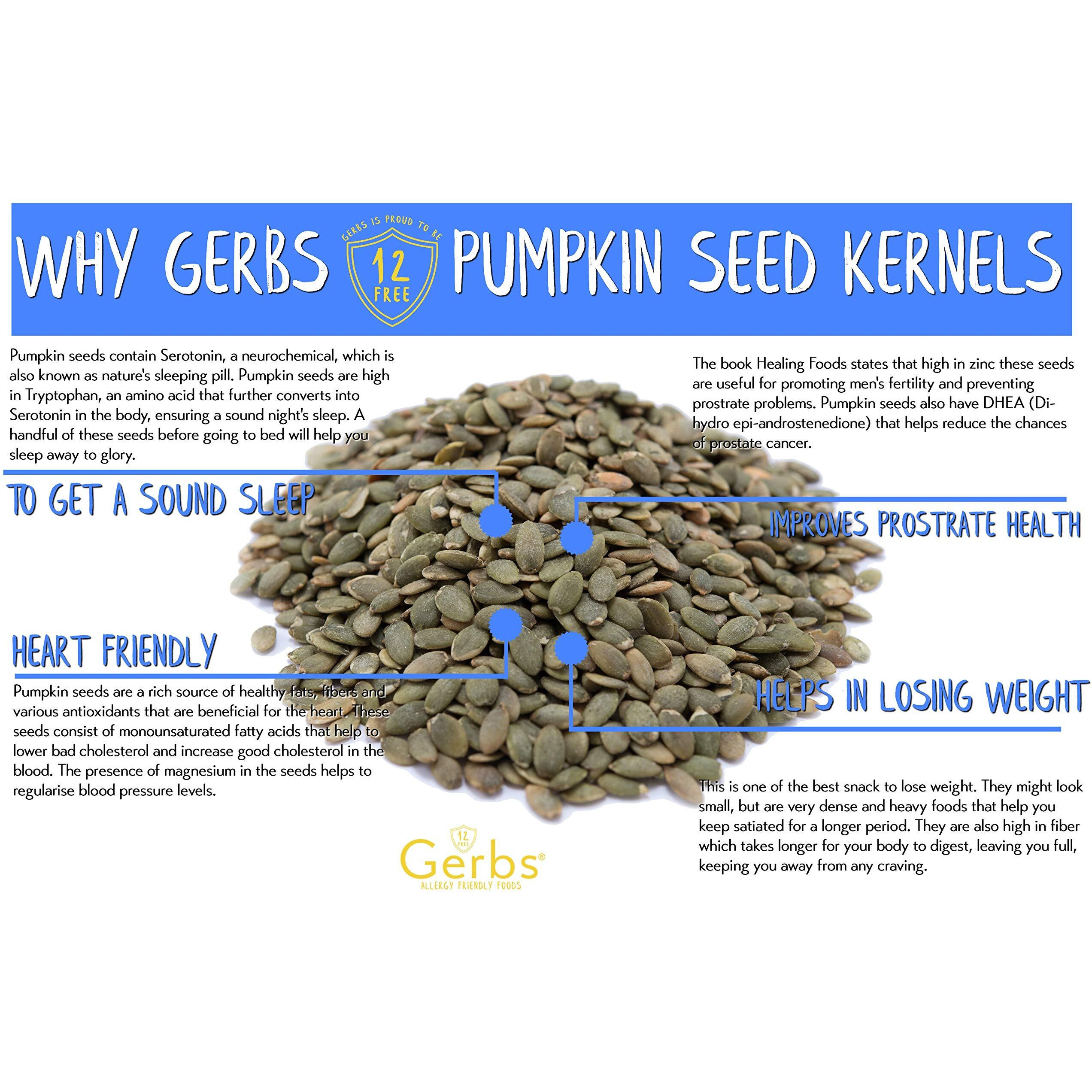 Gerbs Extra Sea Salted Pumpkin Seed Kernels 2 Lbs|Top 14 Allergy Free Food |Use In Salads, Yogurt, Oatmeal, Trail Mix|Grown In Canada, Packed In Us