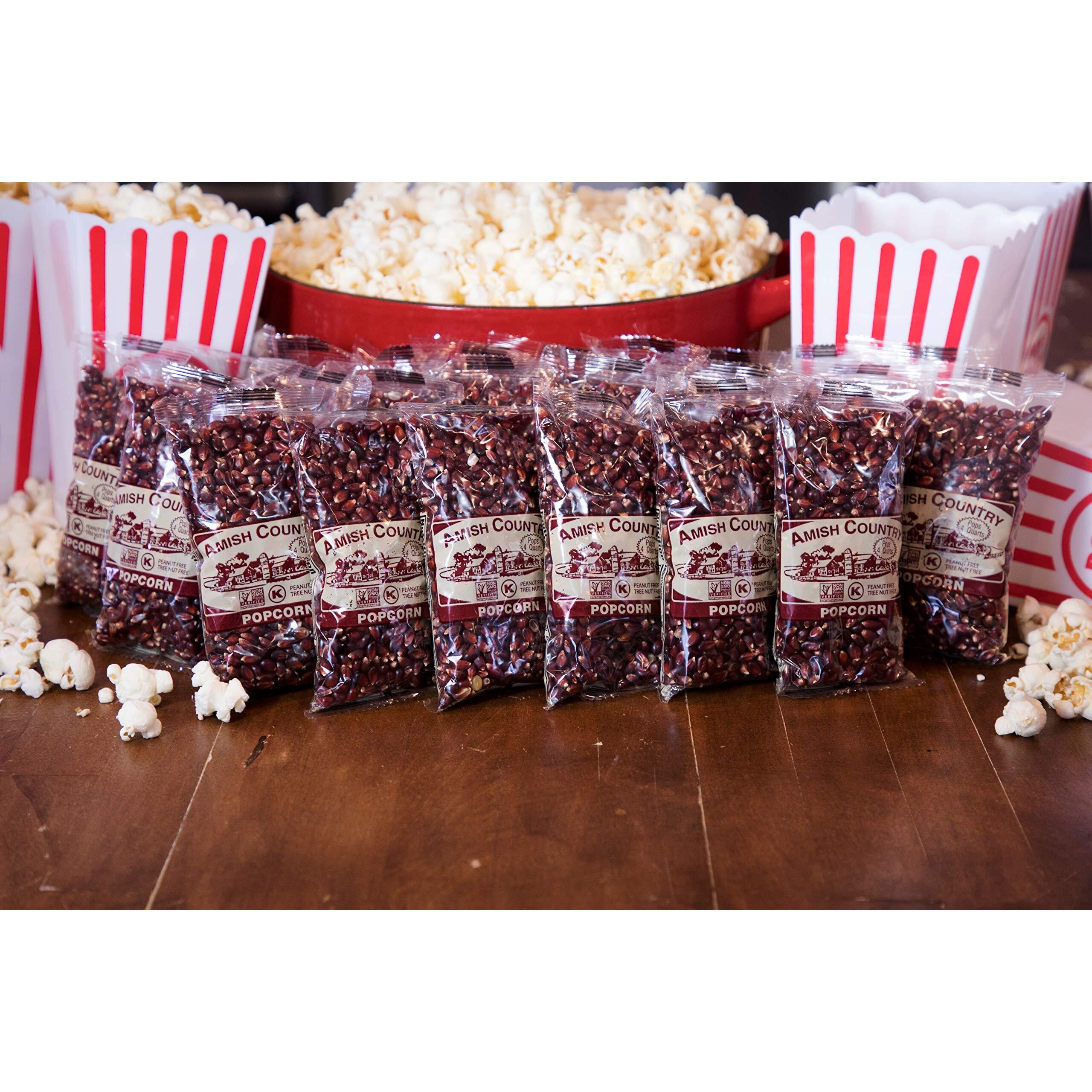 Amish Country Popcorn | 24-4 Oz Bags - Red Popcorn Kernels | Old Fashioned, Non-Gmo And Gluten Free