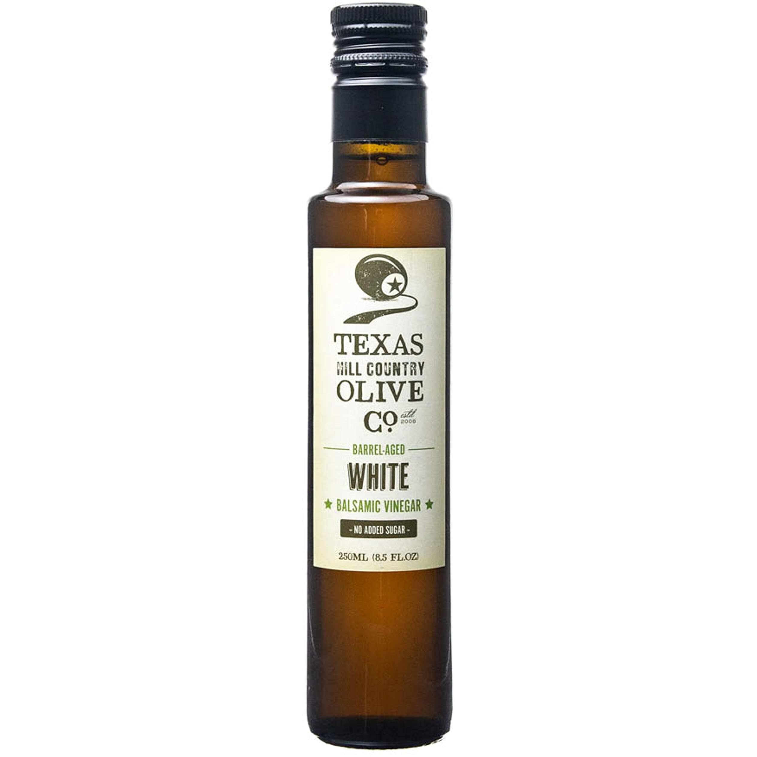 White Balsamic Vinegar - Gourmet Barrel Aged Balsamic Vinegar - Great For Dressing Dipping Glazing - No Artificial Flavors Or Added Sugar - Made In Texas (8.5 Oz)