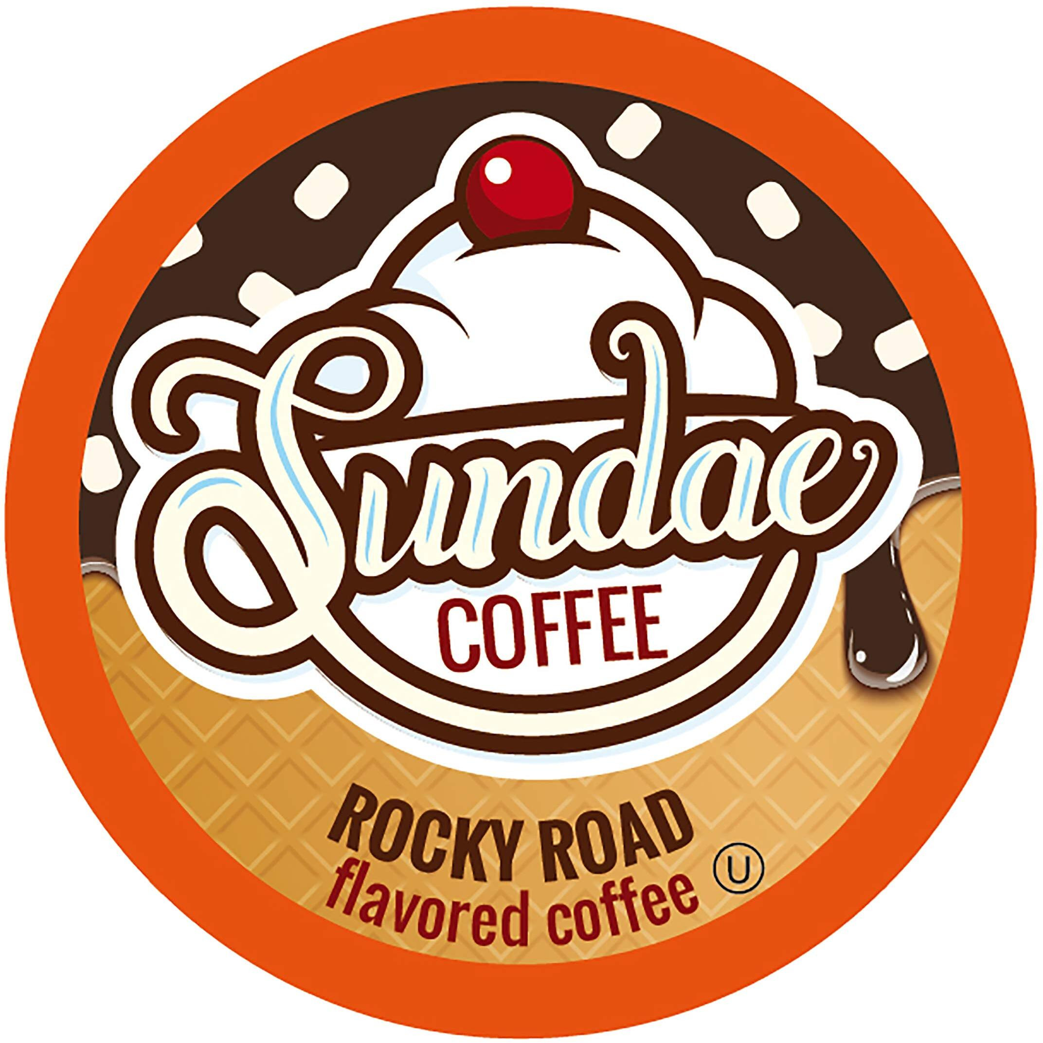 Sundae Ice Cream Flavored Coffee Pods, Compatible With 2.0 Keurig K-Cup Brewer, (Rocky Road) 48 Count