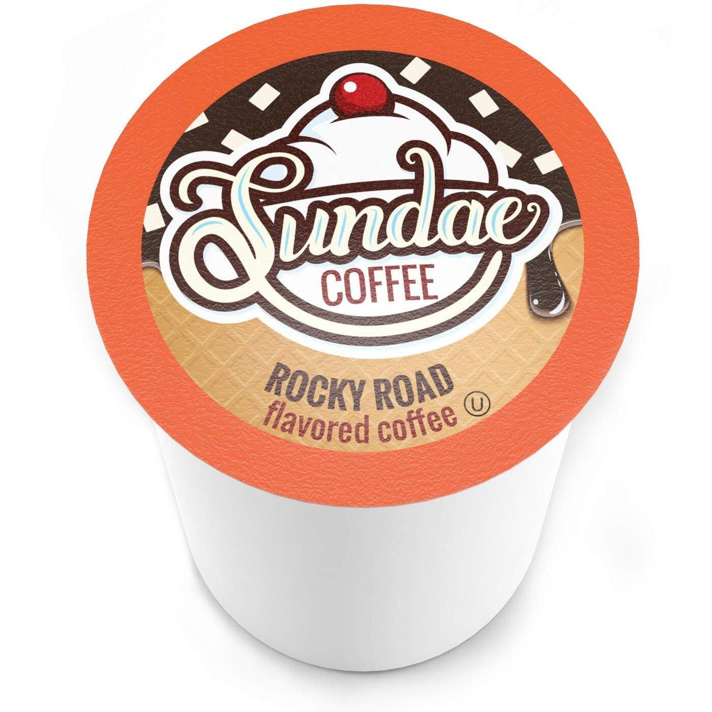 Sundae Ice Cream Flavored Coffee Pods, Compatible With 2.0 Keurig K-Cup Brewer, (Rocky Road) 48 Count