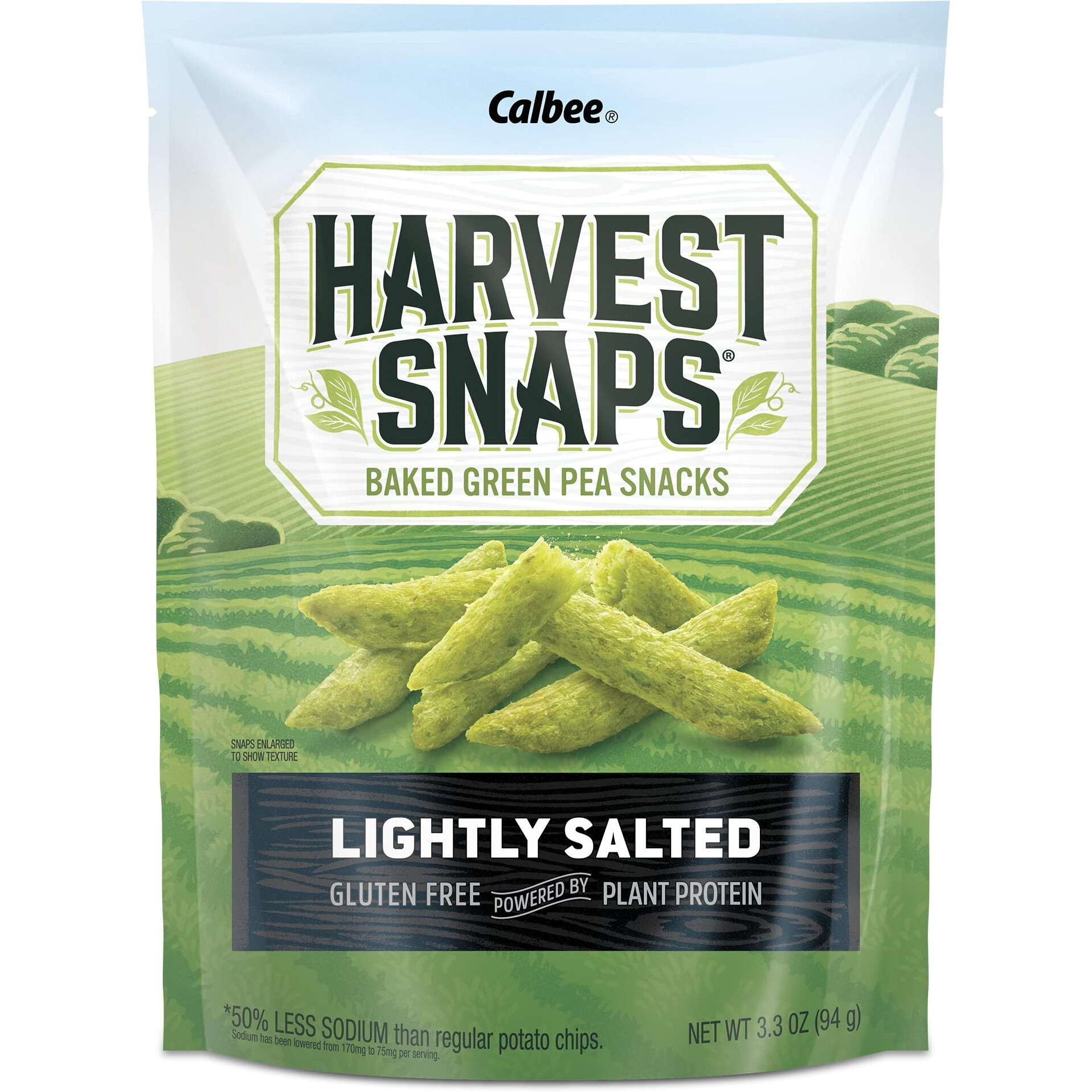 Harvest Snaps Veggie Chips (Green Pea Snack Crisps Lightly Salted, 3.3 Oz) | Powered By Plant Protein, Gluten Free, Non-Gmo Baked Vegetable Crisps | Made In Usa (4 Pack)