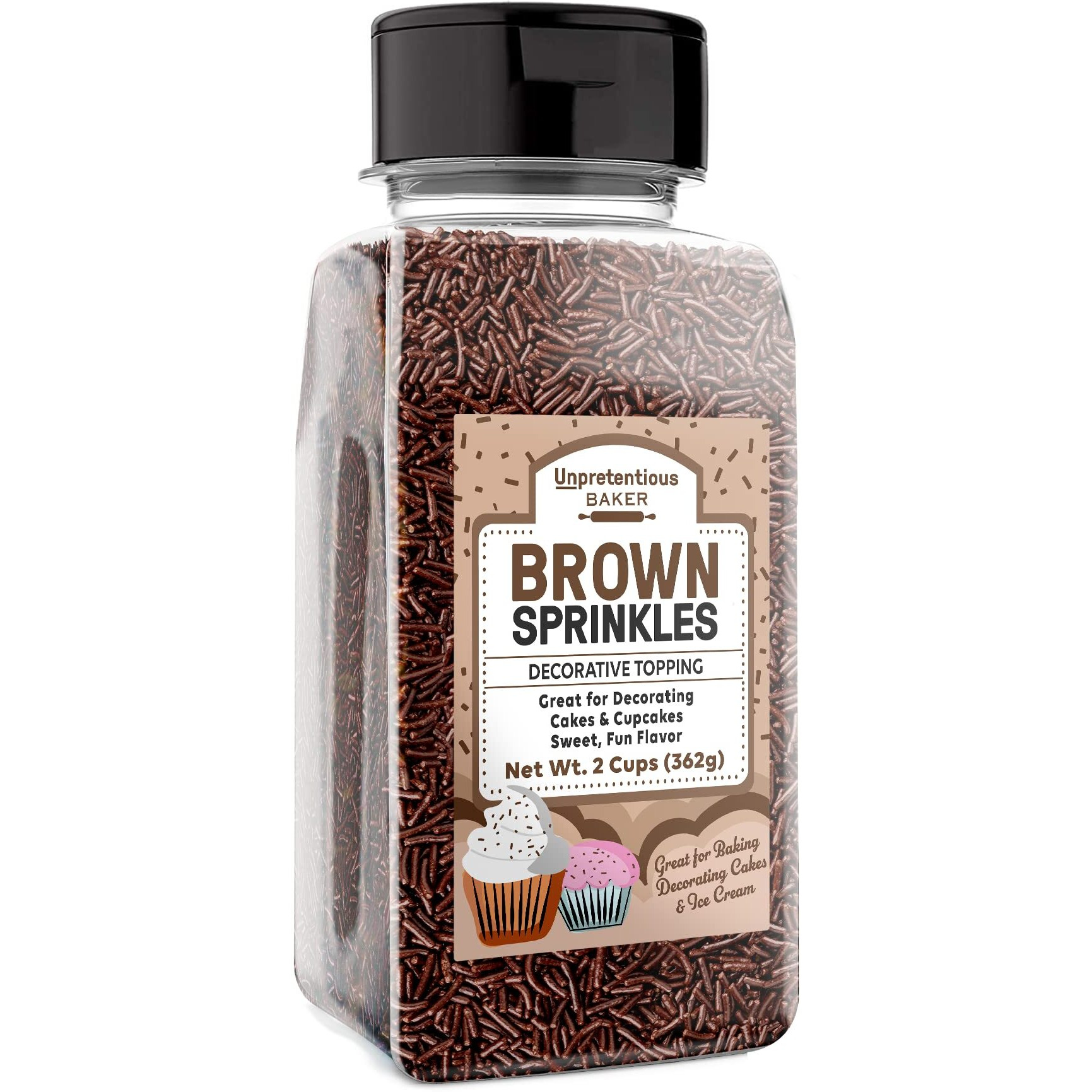 Unpretentious Brown Sprinkles, 2 Cups, Baking & Desserts, Decorative Topping, Gluten-Free